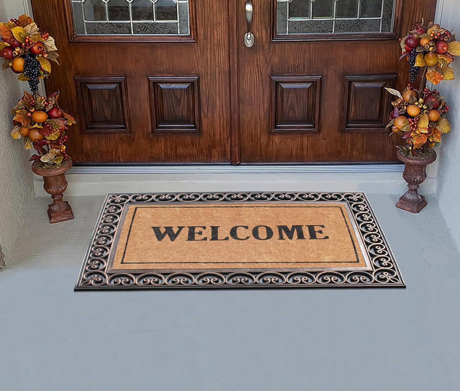A1HC Natural Coir & Rubber Door Mat, 30"x48" – Thick, Durable, Heavy Duty, Anti-Shed, Fade-Resistant, Long-Lasting Outside Entrance Large Doormat for Front Porch