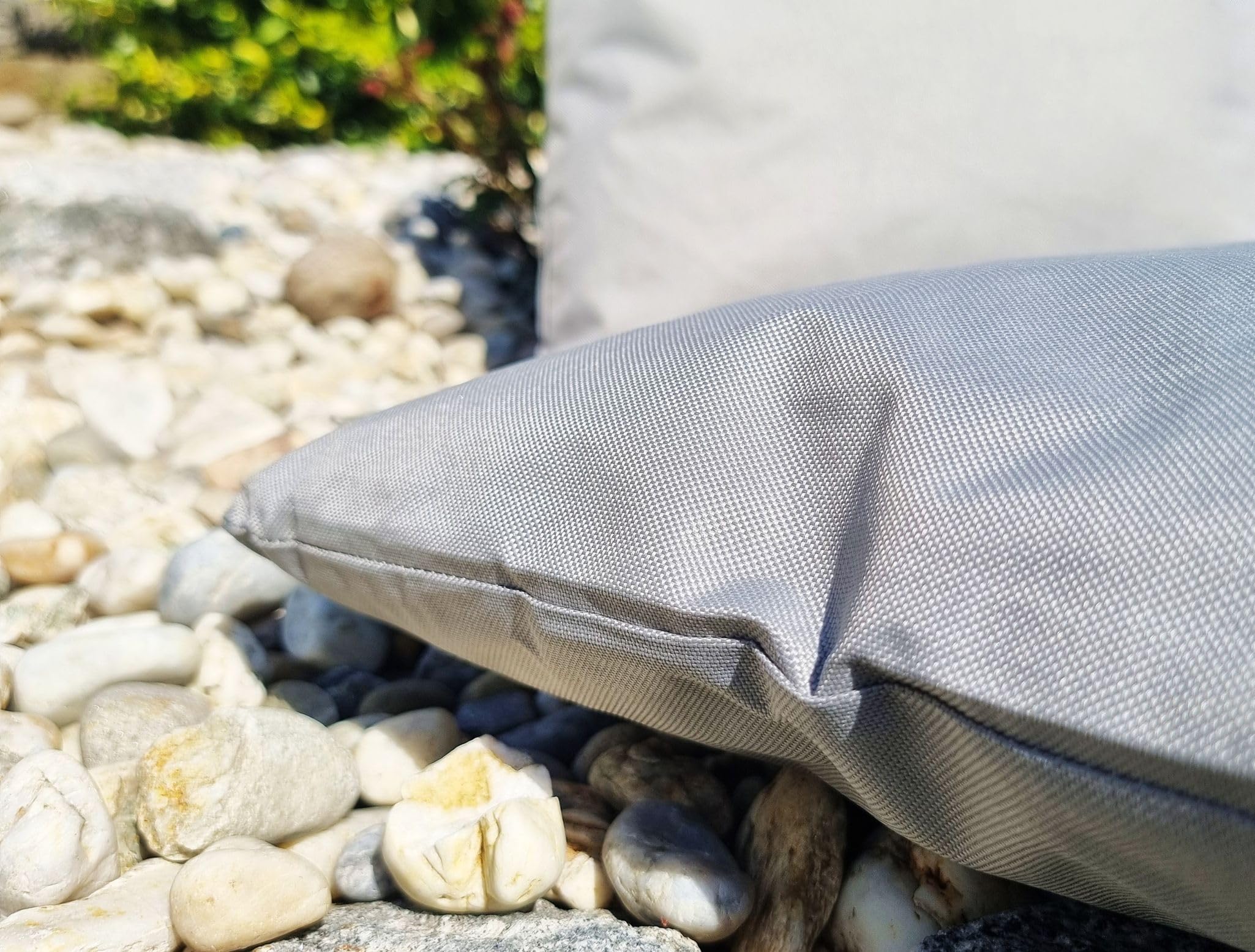 JACK 2er Set Outdoor Lounge Kissen Set 45x45cm + 30x50cm Dekokissen Inkl. Füllung Wasserfest Sitzkissen Garten Lotus Effekt, Farbe:Grau