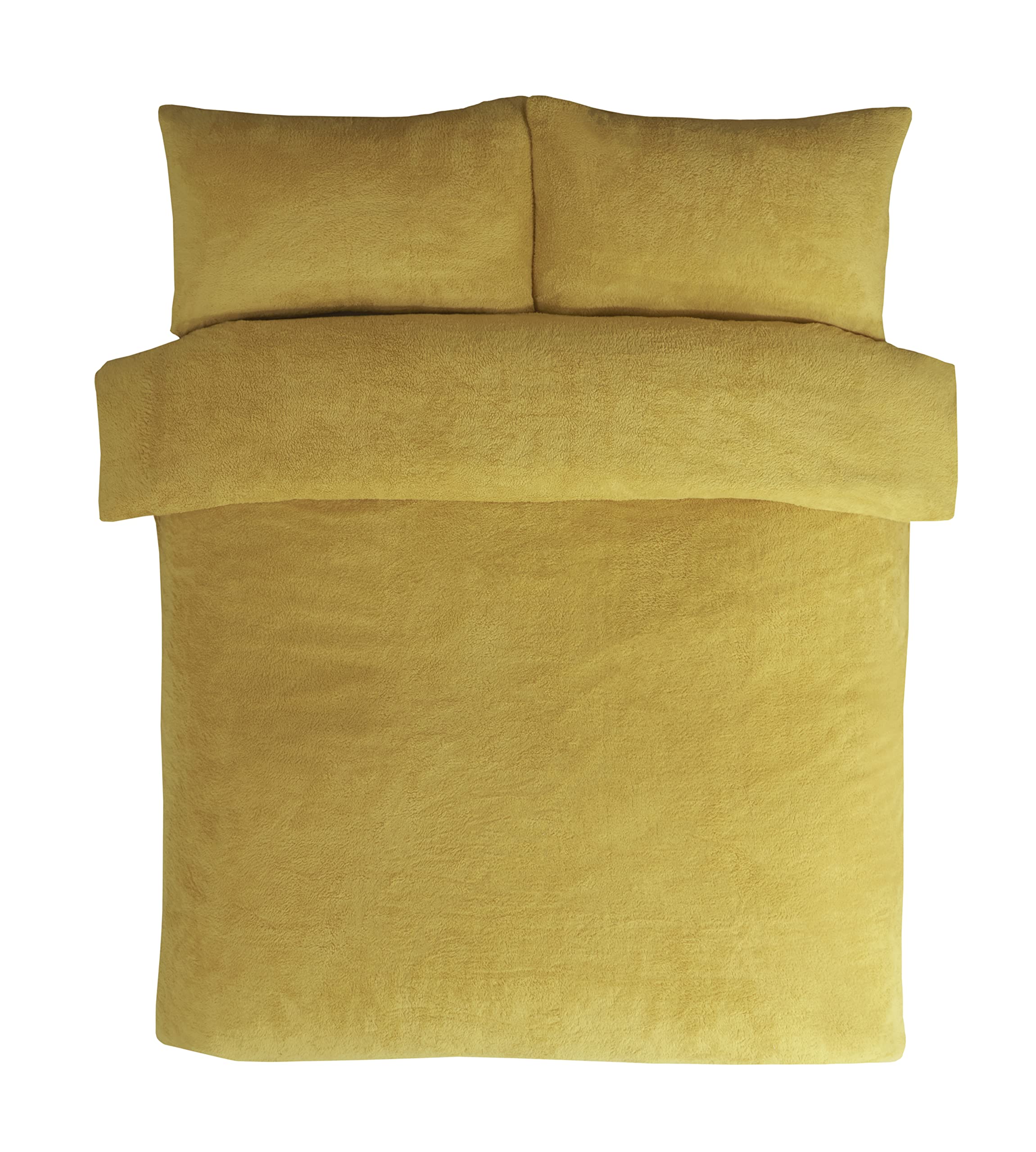 Sleepdown Teddy Fleece Bedding Set-Double-Ochre, Velvet,