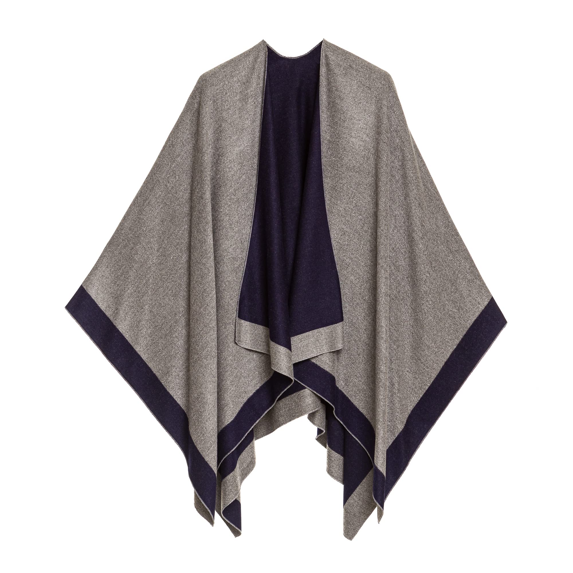 Women's Shawl Wrap Poncho Ruana Cape Cardigan Sweater Open Front for Fall Winter
