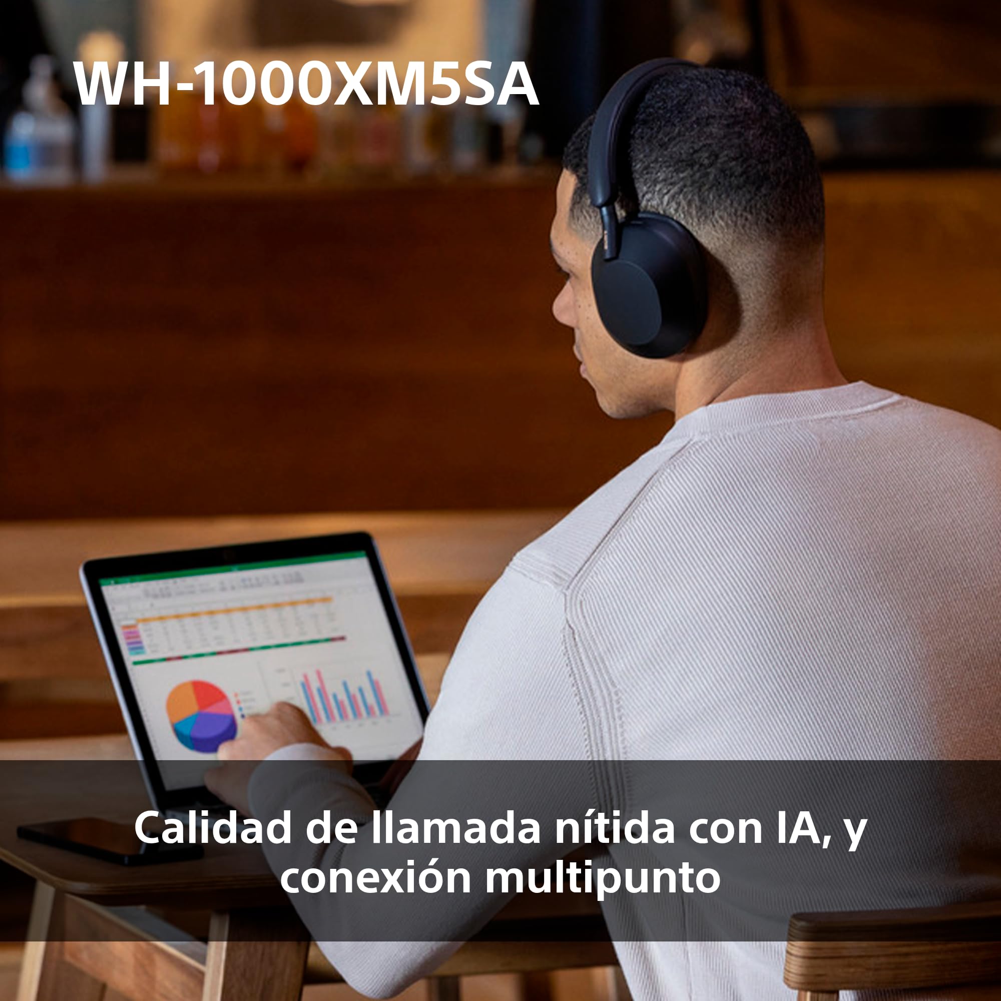 Sony WH-1000XM5SA Edición Especial con Estuche Blando Auriculares inalámbricos Premium y Noise Cancelling, Bluetooth, Llamadas de Calidad, Hi-Res, hasta 30 H de batería, Negro