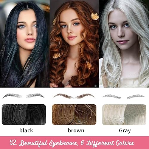 Miniatura 3 de 12 hojas de tatuaje de cejas impermeables, 120 pares de calcomanías de tatuaje de cejas temporales para mujeres y niñas, cejas falsas que se