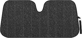 BDK-AS-2511 Front Windshield Shade-Accordion Folding Auto Sunshade for Car Truck SUV-Blocks UV Rays Sun Visor Protector-Keeps Your Vehicle Cool-57 x 27 Inch, Black Glitter