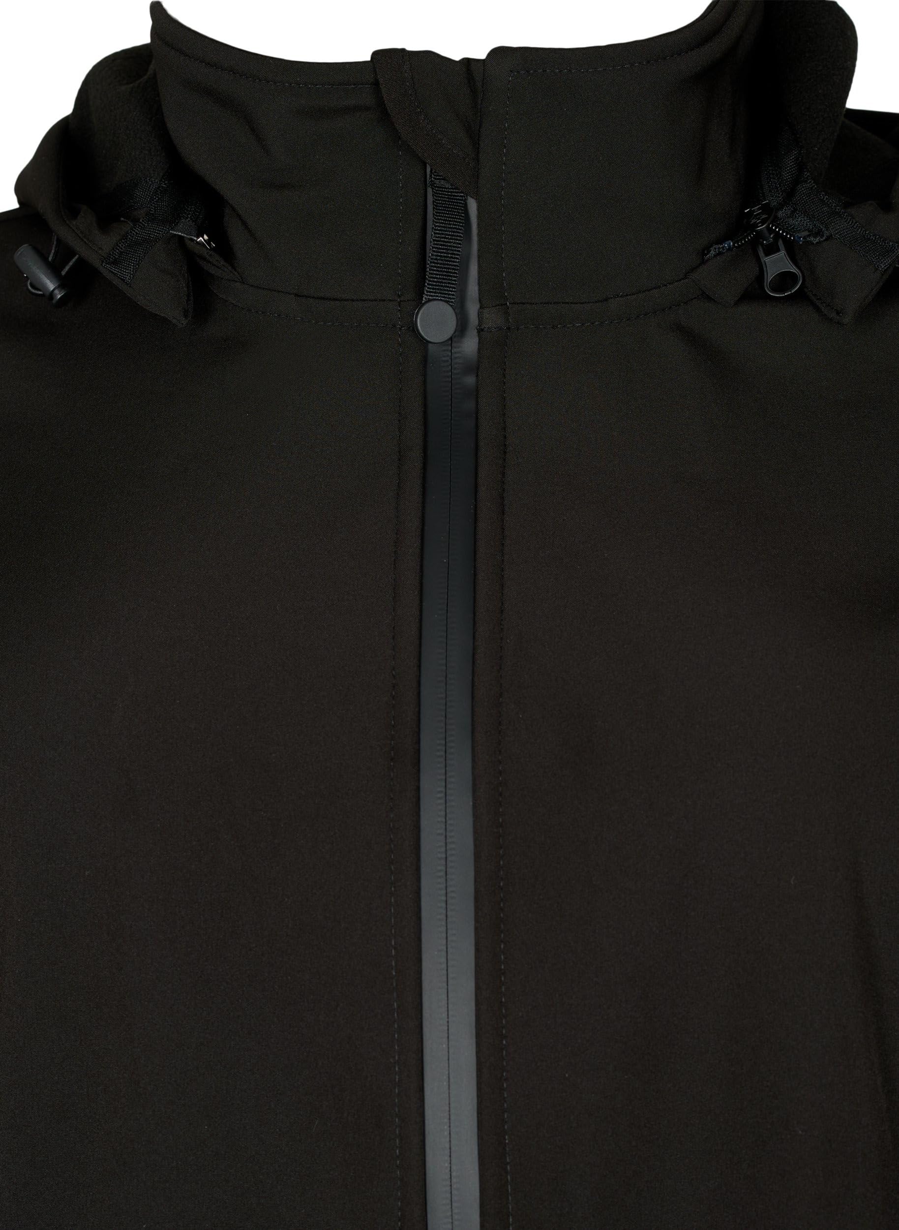 Zizzi Softshelljacke für Damen Große Größen - Übergangsjacke Kurz - Atmungsaktiv, Winddicht & Wasserabweisend - mit Kapuze - Jacke aus Softshell-Material - mit Fleece Gefüttert