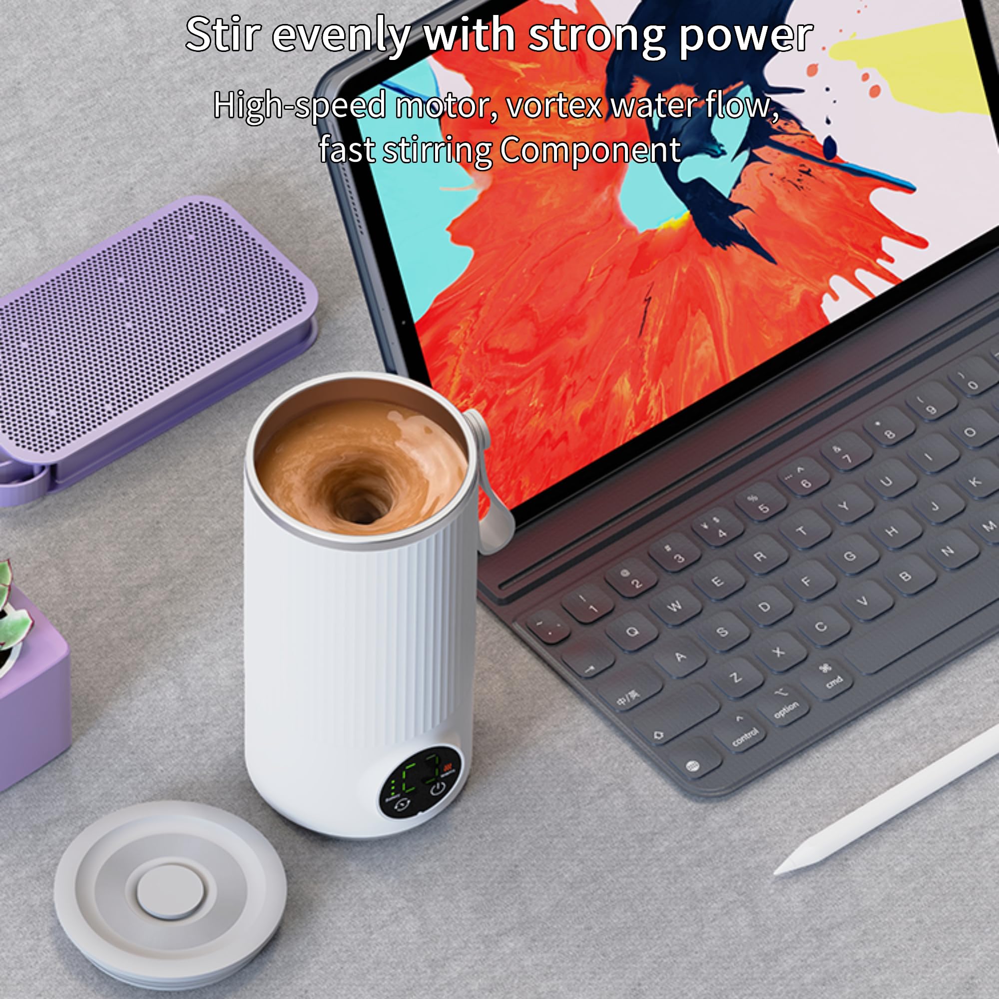 Podróżny Czajnik Elektryczny 400 Ml - Przenośny Mini Czajnik, Bezprzewodowy Mini Czajnik 6000 MAh z możliwością ładowania z 4 Biegami Podróżny Bojler na gorącą wodę ze Stali