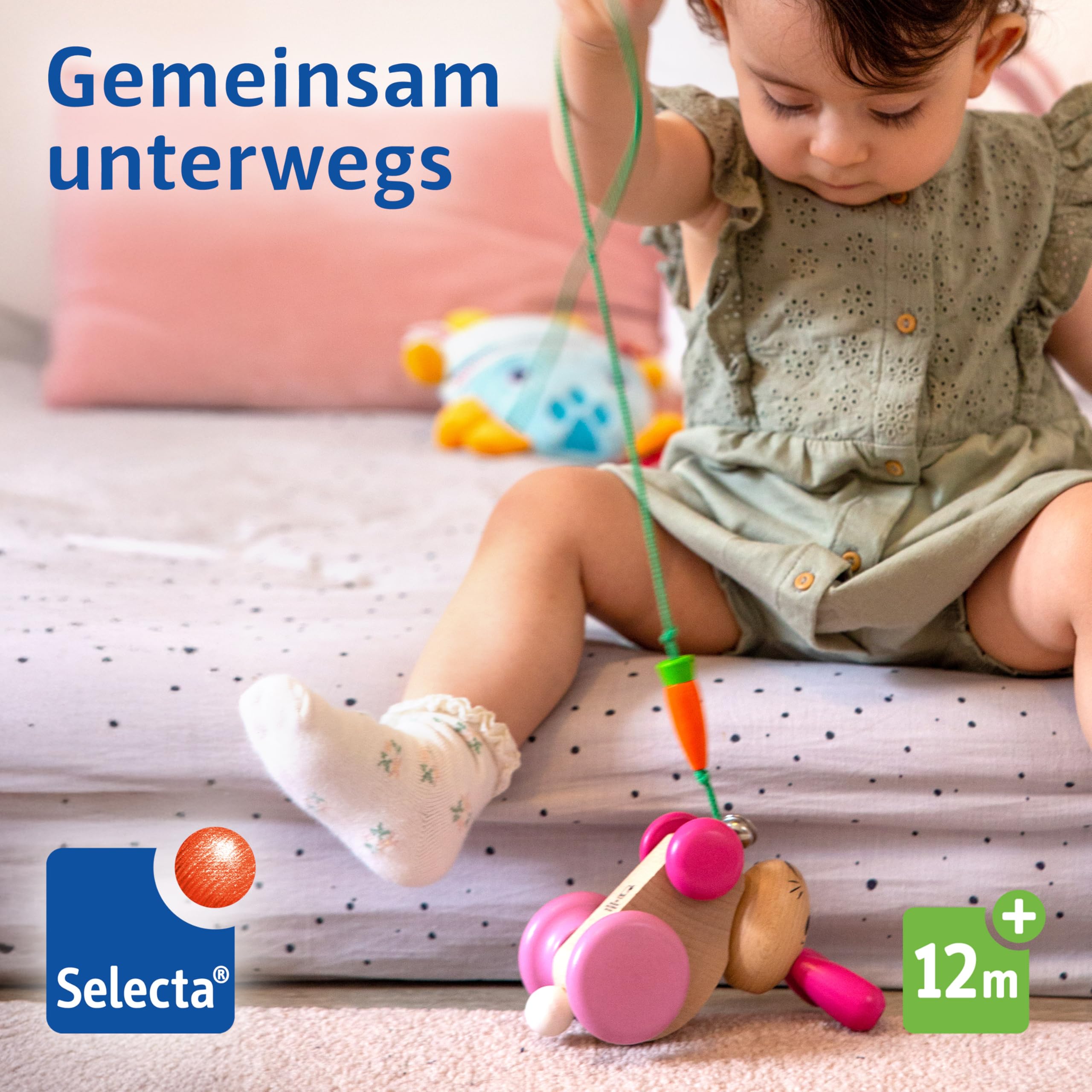 Amazon.com: Selecta 62023 Hannah Hoppel Rabbit Pulling Toy on