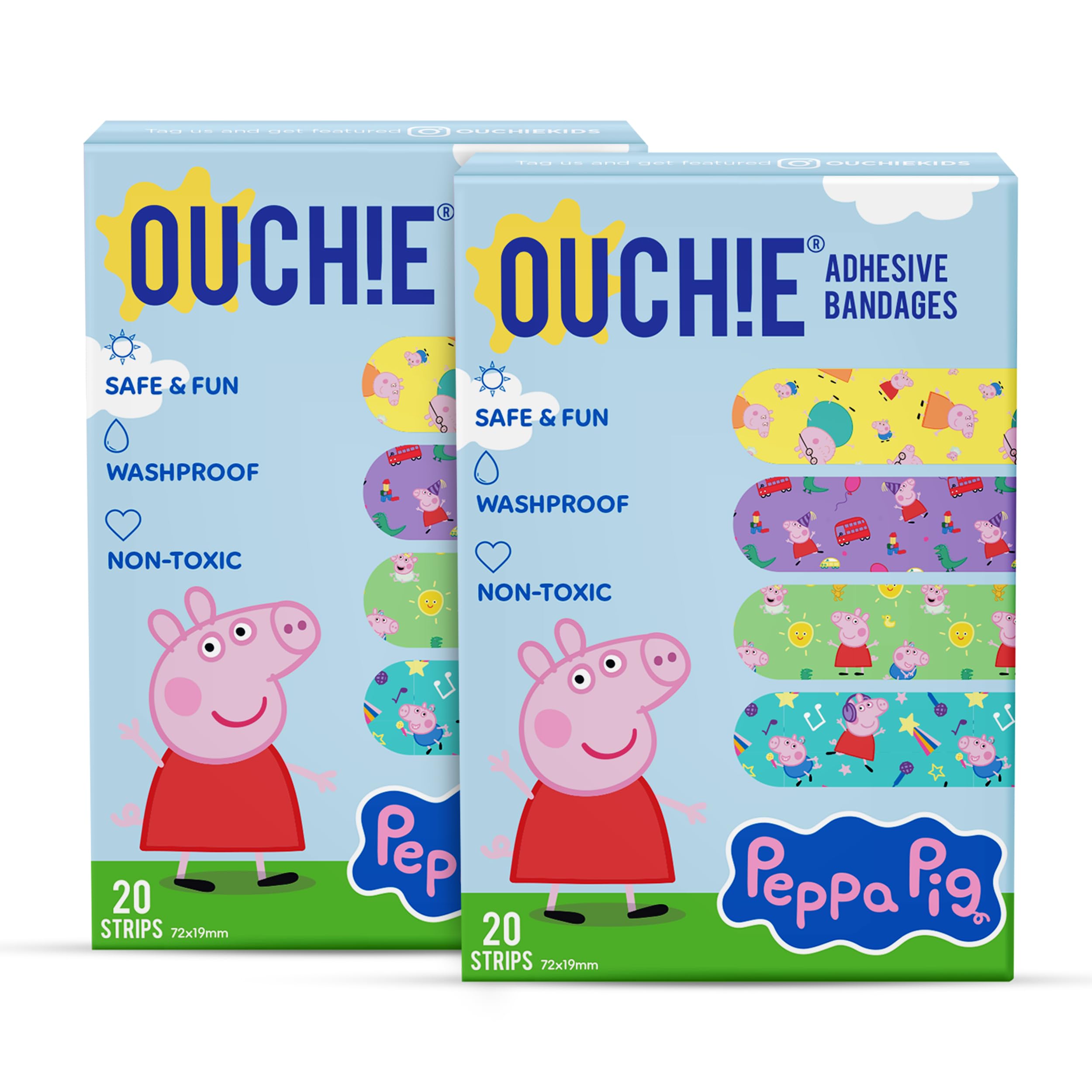 Peppa Pig & Family Kids Non-Toxic Printed Bandages | Washproof | Safe & Fun | Pack of 40-image-38