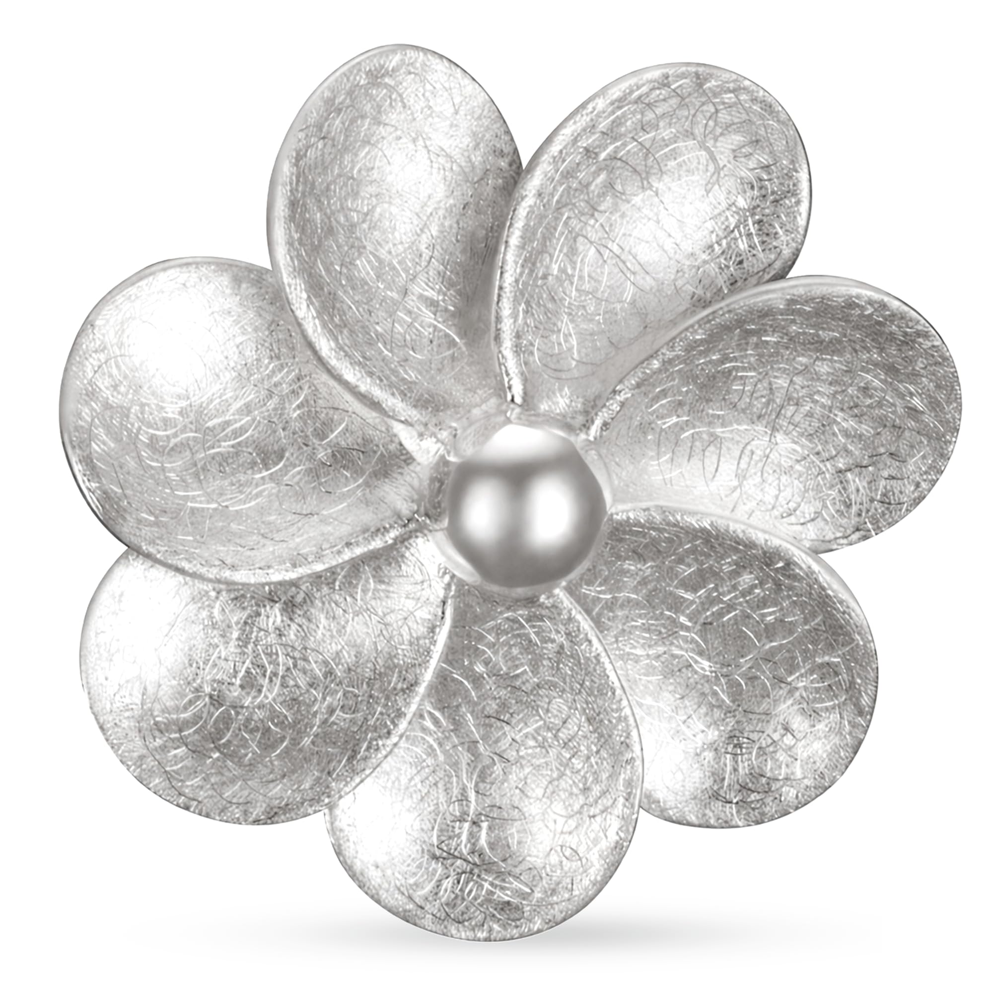 Vinani Anhänger Blume gebürstet Blütenstempel glänzend Sterling Silber 925 Blüte ABDD-EZ