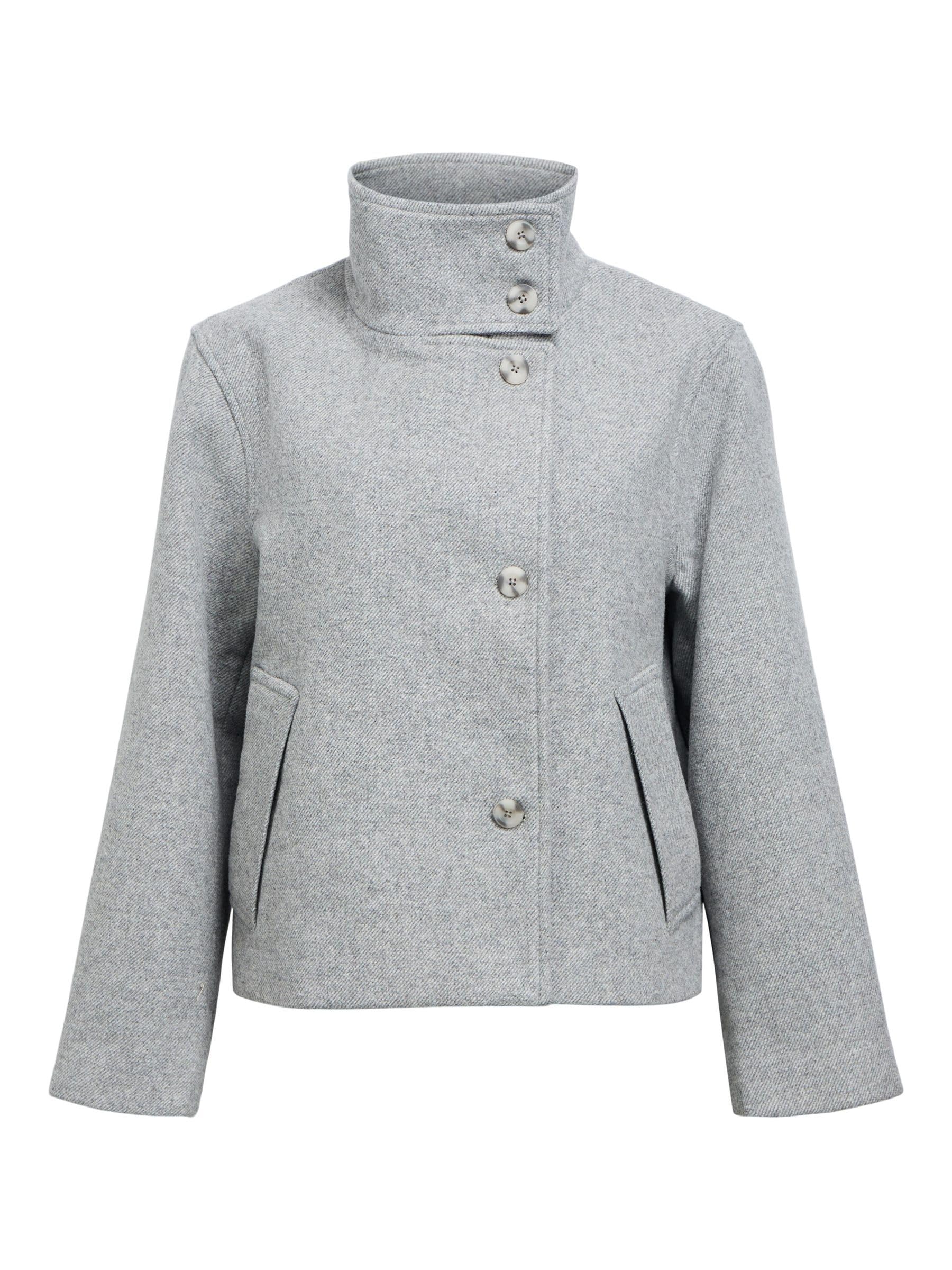 Object Objriki Re Women's Short Jacket Noos Jacket, Medium Grey Melange, 18