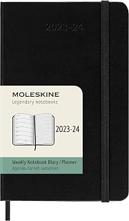 Moleskine 2023-2024 Weekly Planner, 18M, Pocket, Black, Hard Cover (3.5 x 5.5)