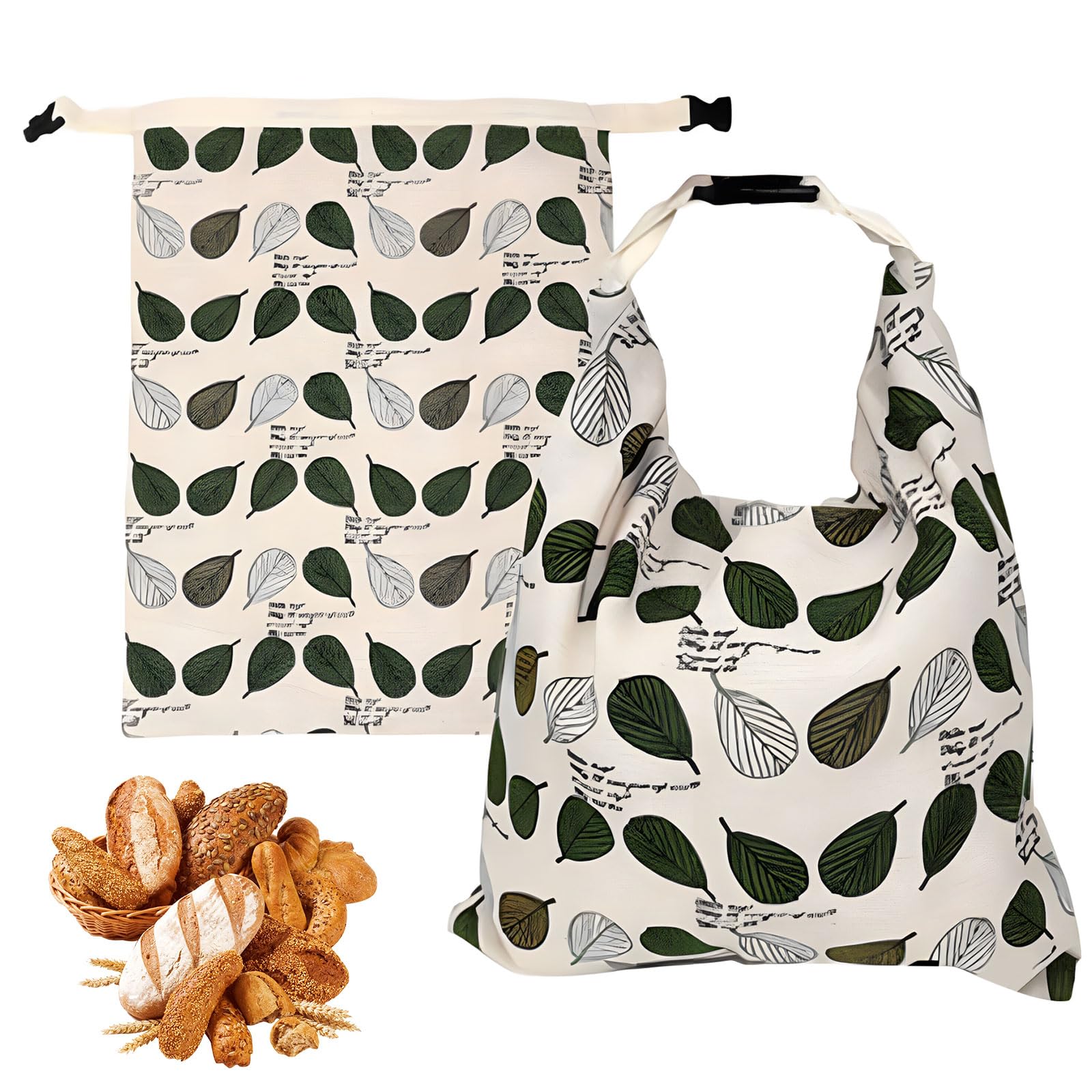 Woedpez Of 2 Bread Conservation Sacks Highlighting Needle Theme Triplicate Seal Ending Recyclable Cotton Fabric Two Point Daily Use Tight Sacks