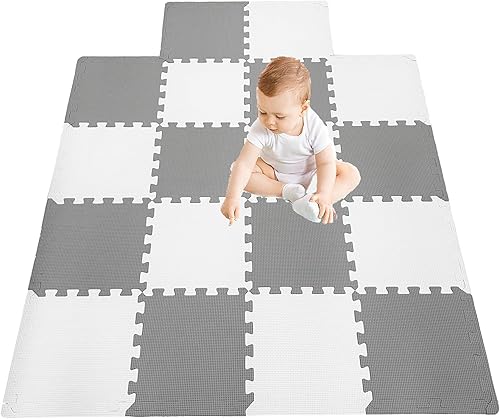 Tapete de juego de espuma, 18 piezas, azulejos entrelazados, azulejos de espuma para niños, tapete de juego de rompecabezas, tapetes de gimnasio