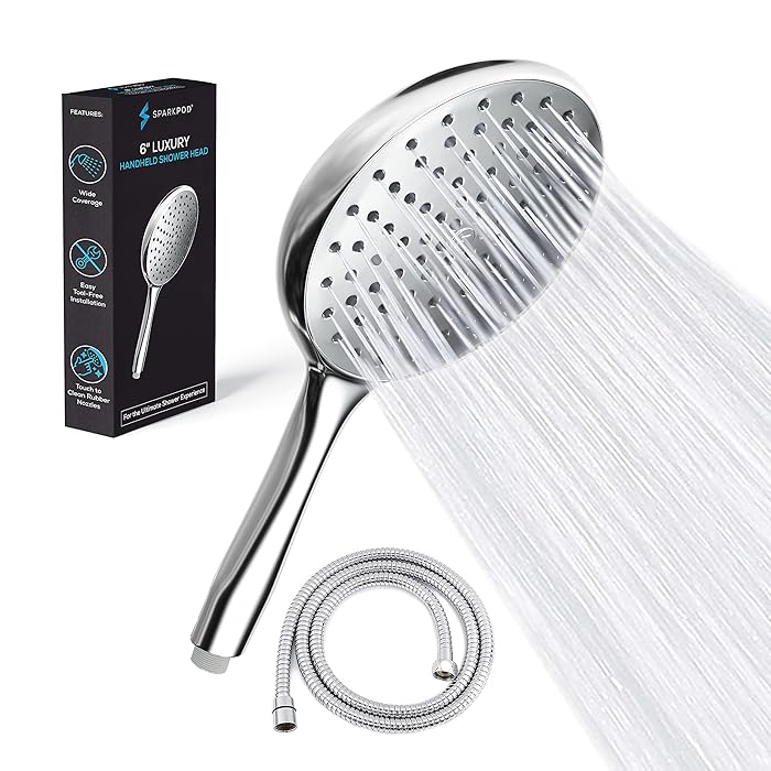 Buy SparkPod High Pressure Handheld Shower Head with Hose Huge 6Inch