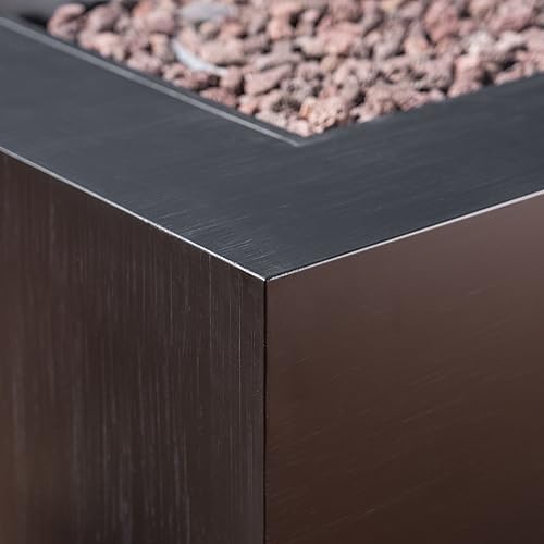 Miniatura 6 de Christopher Knight Home Wellington - Fogata cuadrada de hierro para exteriores de 33 pulgadas, 50,000 BTU, gris oscuro