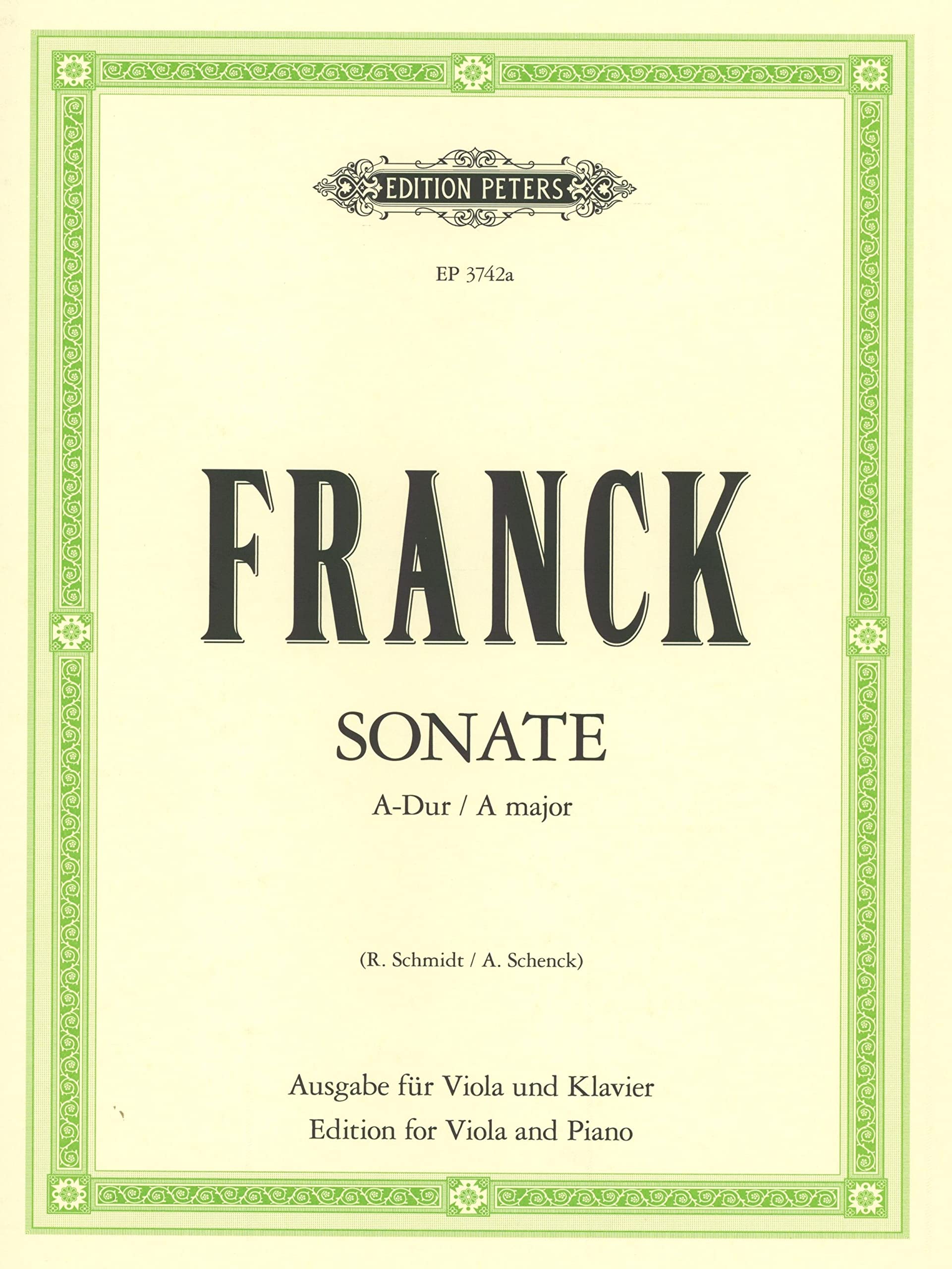Sonate pour violon en la mineur transcrite pour alto et piano partition duo de musique