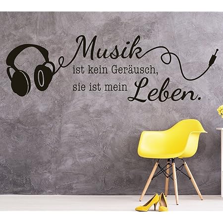 Tjapalo S Pkm188 120x38cm Wandtattoo Musik Ist Wandtattoo Wohnzimmer Modern Musik Ist Mein Leben Wandsticker Wandaufkleber B58xh20 Cm Amazon De Baumarkt