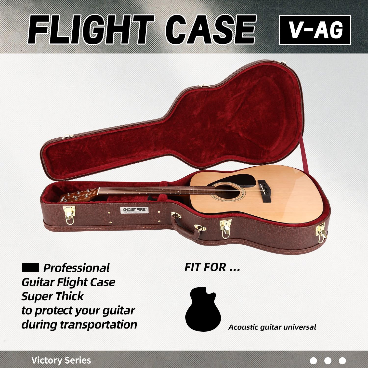 GHOSTFIRE Hard-Shell Cases Acoustic Guitar Case Super thick fit for Acoustic (AG)
