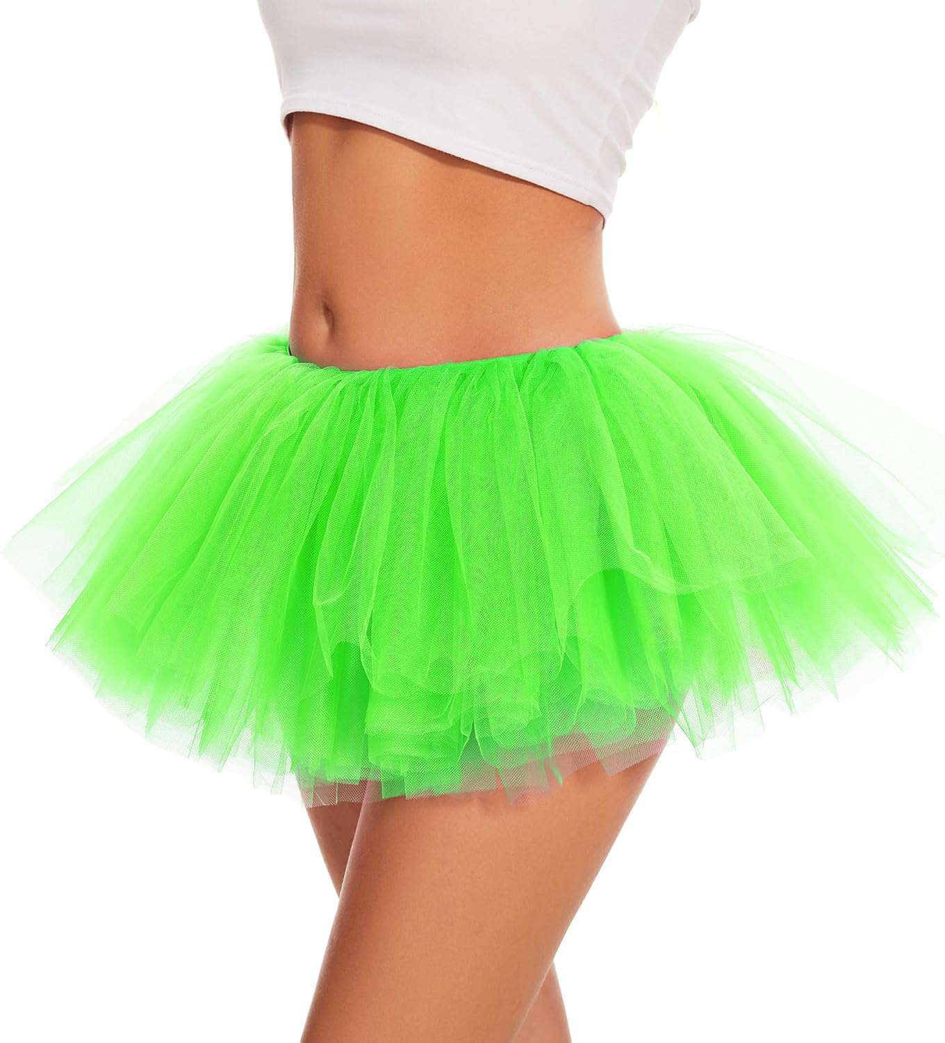 Tutu for Women Adults 5 Layered Tutu Tulle Skirt Tutus for Women Girls Teens 80s Tutu Halloween Costume - Image 2