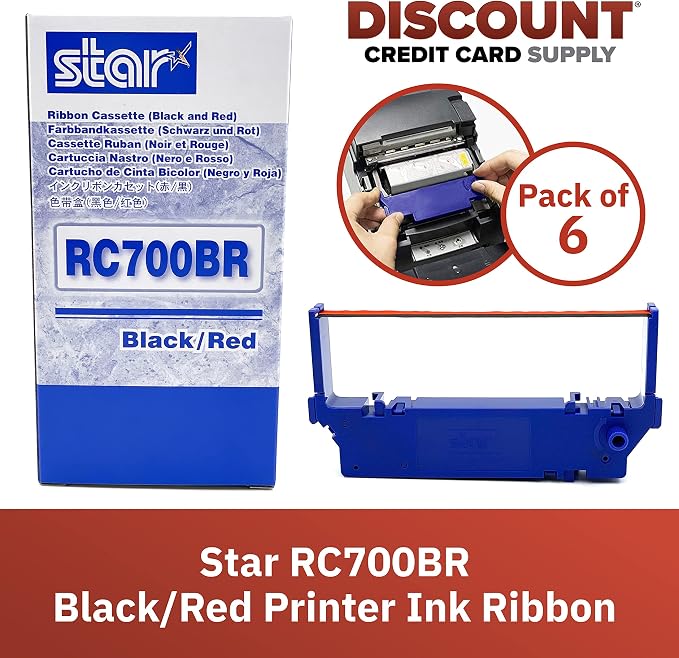Cartuchos de cinta de tinta Star RC700BR negro/rojo 6 unidades miniatura 2