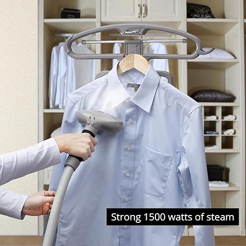 Miniatura 2 de SALAV Vaporizador profesional para ropa de pie con cable de alimentación retráctil, control de pedal de pie, ruedas para facilitar el movimiento,