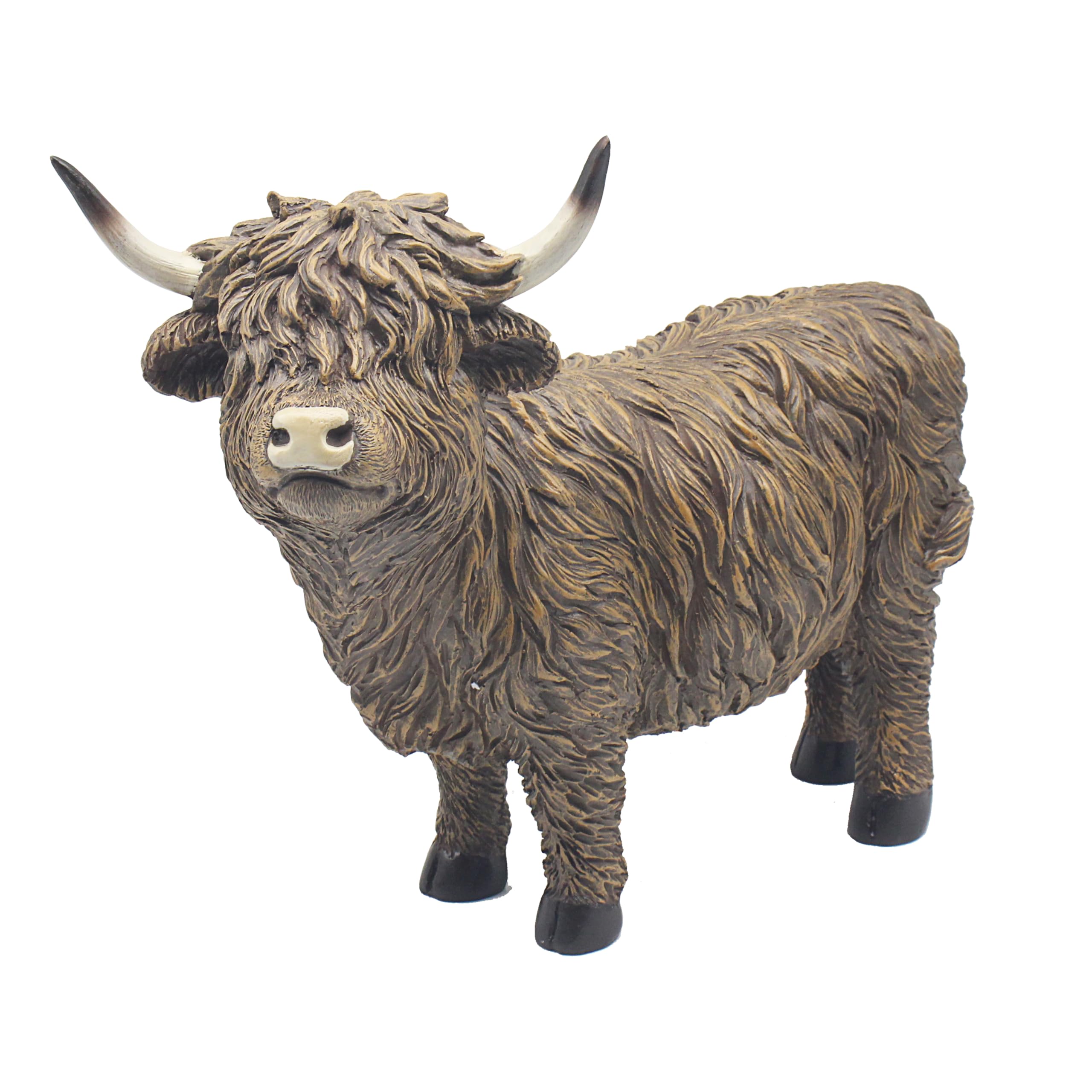 The Leonardo Collection Highland Cows Happy Polyresin Highland Cow X Large Figurines & Ornaments For Home & Office | Home Decor Accessories Statues For Indoor & Outdoor | Lovely Gifts for Women & Men