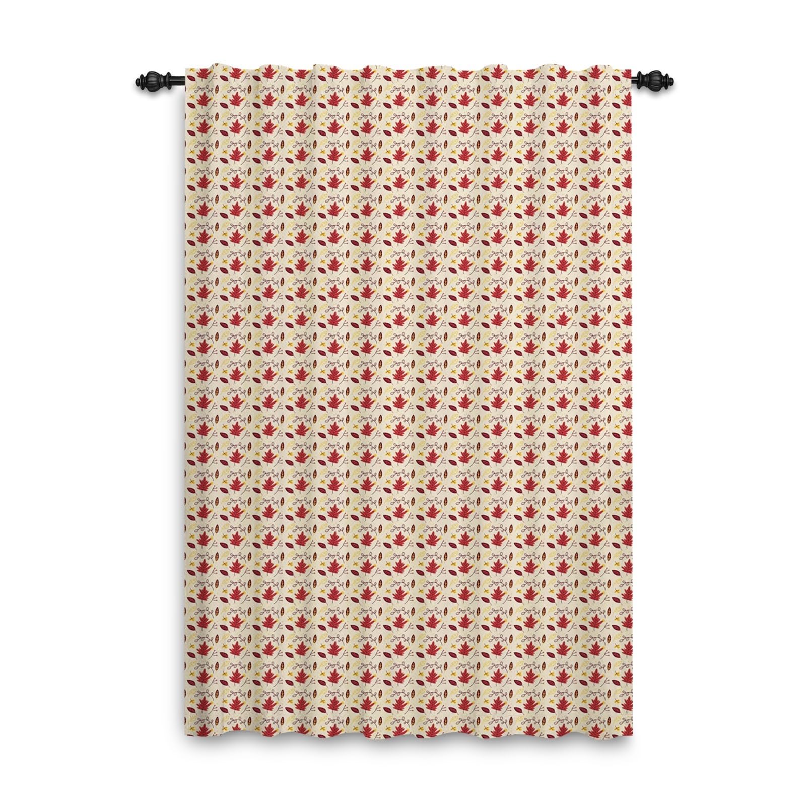 Tende in foglia d'acero Tende a colori autunnali a tema naturale Piega a matita per camera da letto Fattoria rurale Stile country Pannelli per finestre Tende per porte 107x160cm 1 Pannello
