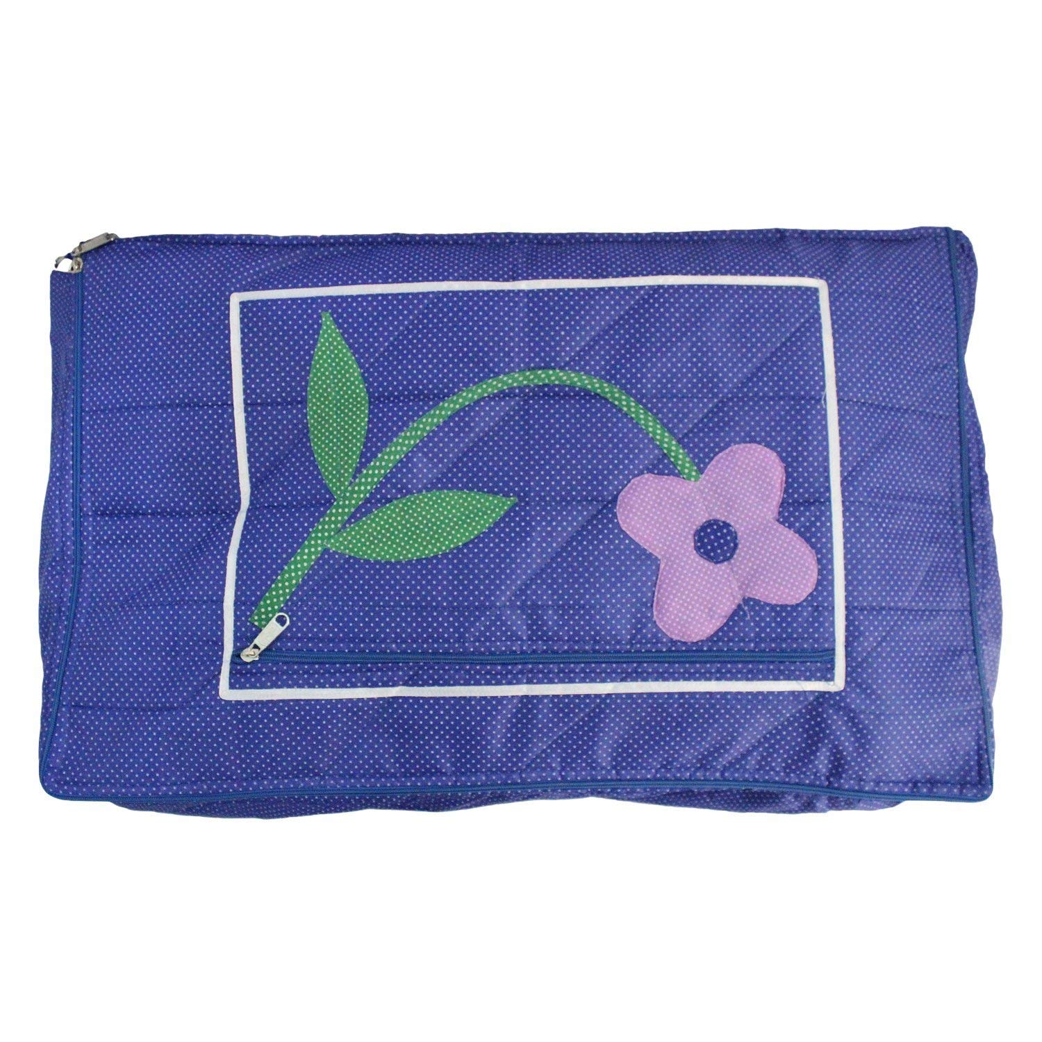 Cotton Saree Bag with 12 flaps one Bag for 12 Sarees Collection (Blue)-image-19