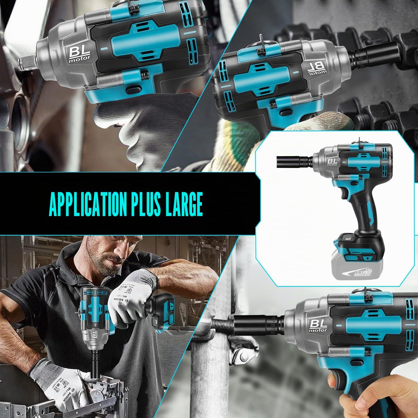 Clé à Chocs Sans Fil Brushless Compatible avec Makita 18 V (sans batterie)