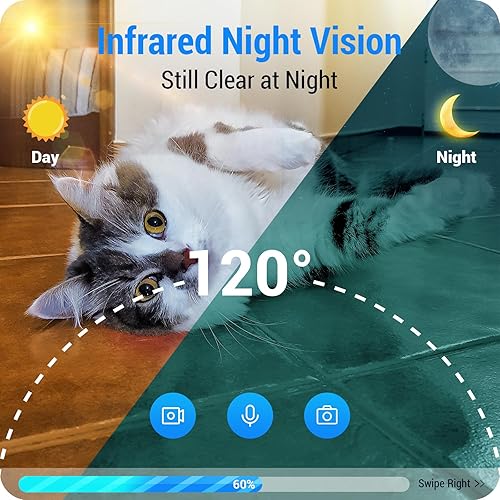 Miniatura 4 de Comedero automático para gatos con cámara inteligente vista en vivo HD de 1080P con visión nocturna, alimentador automático 5G para perros con audio