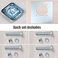 Vista 11 de Black 4Pack X Recessed Tie Down D-Rings Anchor, 6,000 lb. Capacity, with Backing Support Plates, for Flatbed Trailer/Truck, Great for Securing