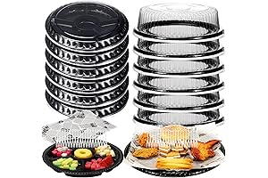 12 Pack Of Heavy Duty Serving Trays With Clear Lids