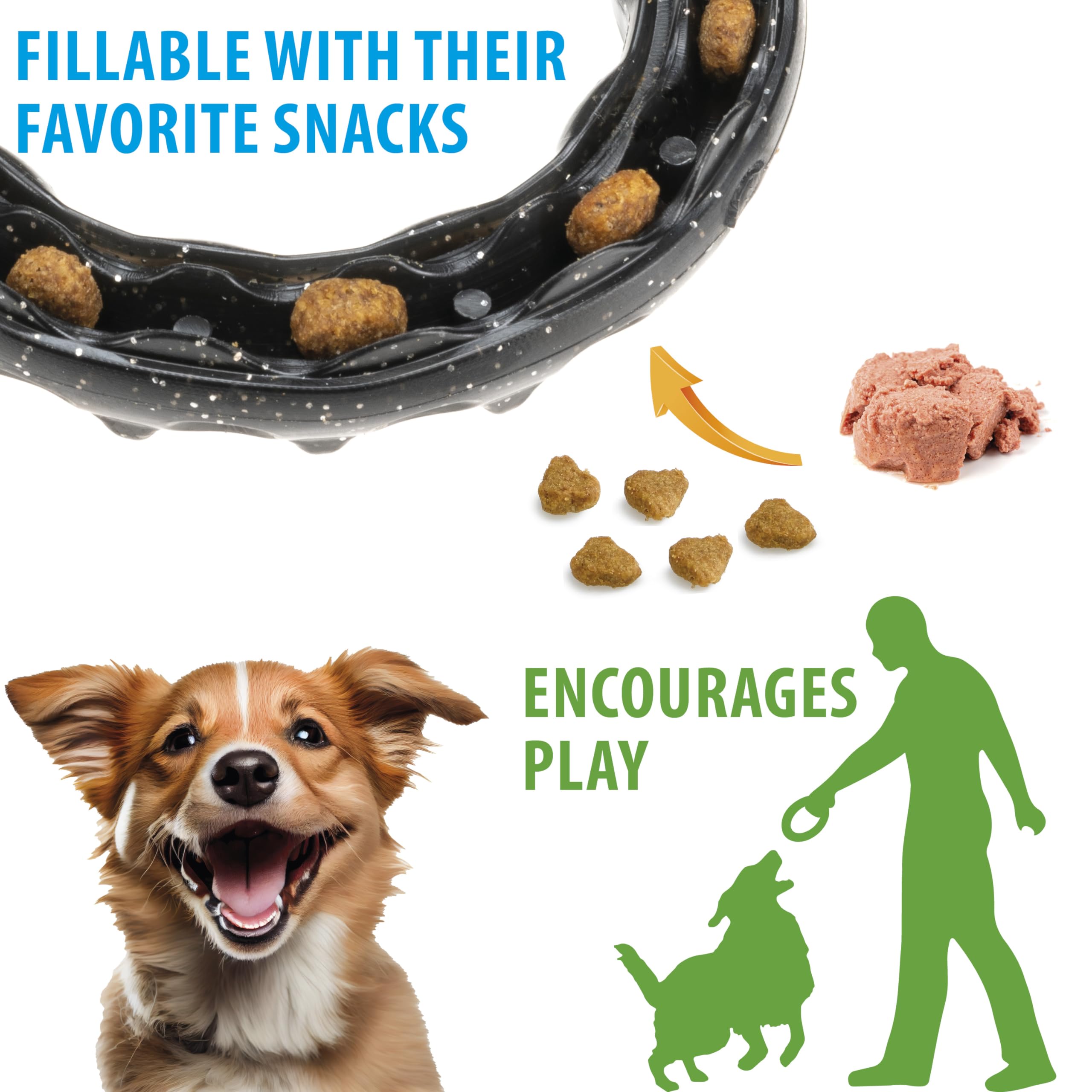 Ferplast Dog Toy, Dog Treat Dispenser Ring, Chew Toy, Made of Durable Material, Meat Flavoured - Image 2