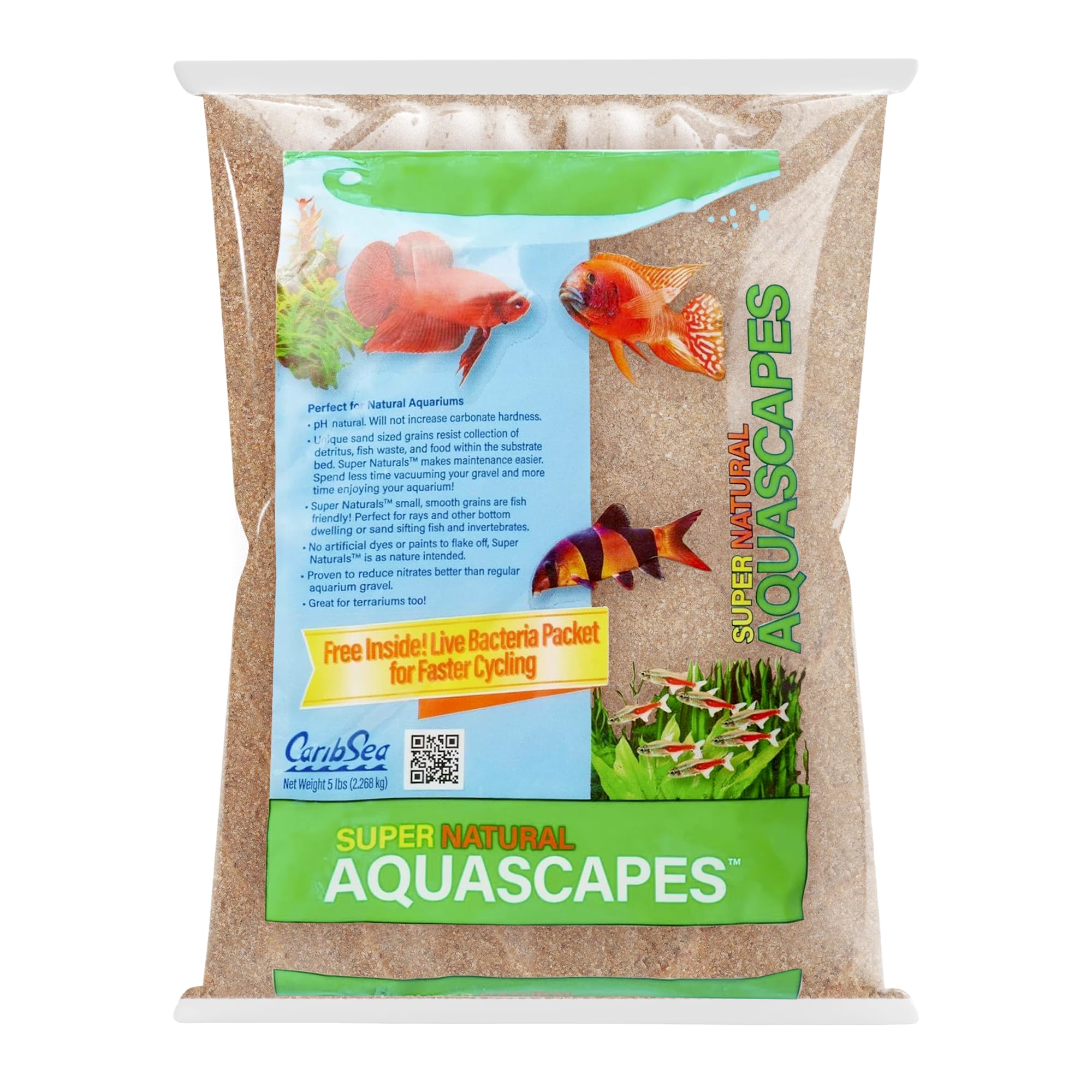 Carib Sea Super Naturals Aquarium Sand - 20 lb - Sunset Gold - Natural Substrate for Freshwater Aquariums, Enhances Aquascaping & Promotes Healthy Aquatic Habitat