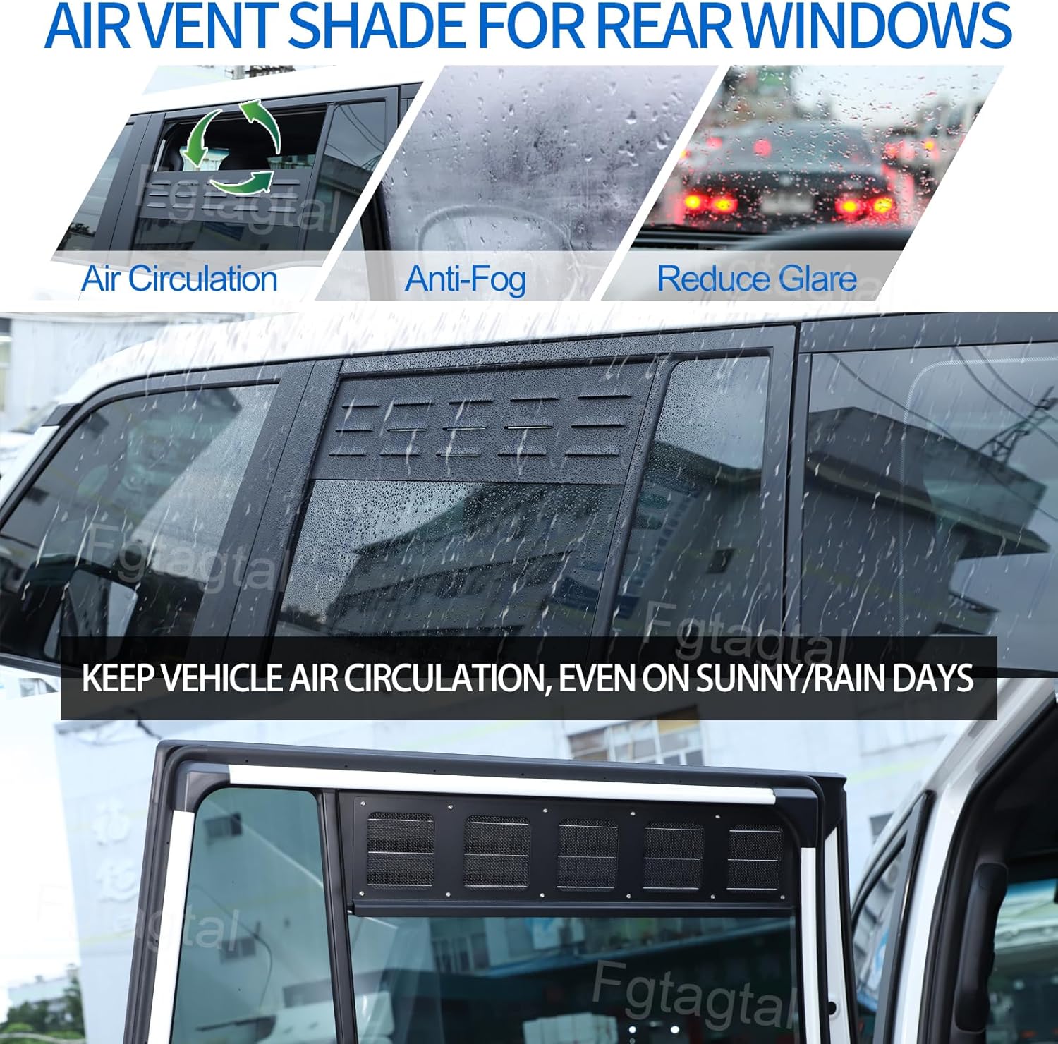 Window Air Vent Fit for Toyota Land Cruiser 250 Prado J250 LC250 2024 2025, Aluminum Side Window Louvers Air Vent Cover, Rear Window Air Vent Shades Cover Trim Accessories, 2PCS