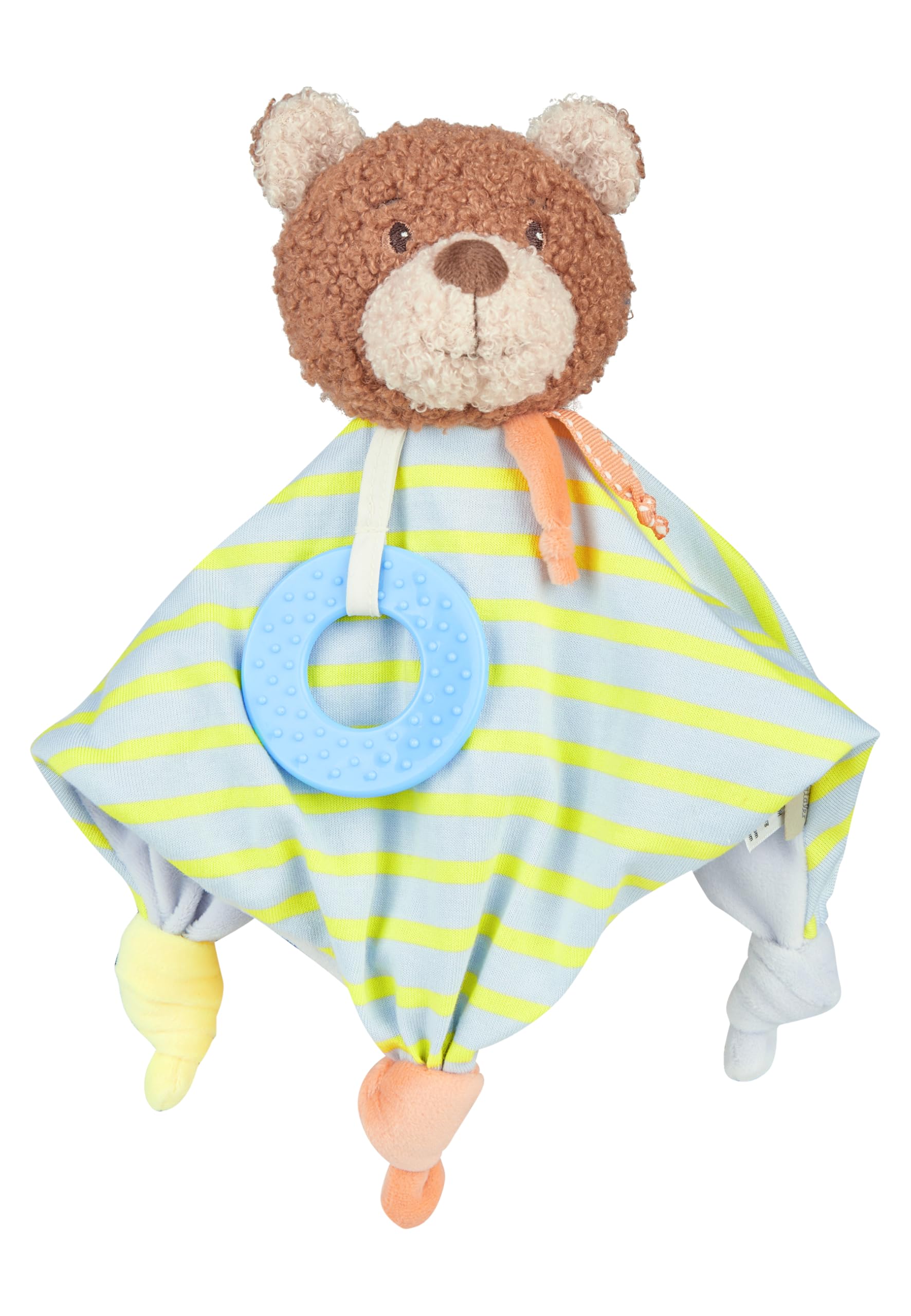 Sterntaler Comfort Blanket M Bear Bob Made of Jersey and Velvety Soft Fabrics, Filled with Soft Polyester Wadding with Teether and Knot for Grasping and Play, 28 × 36 × 8 cm - Brown