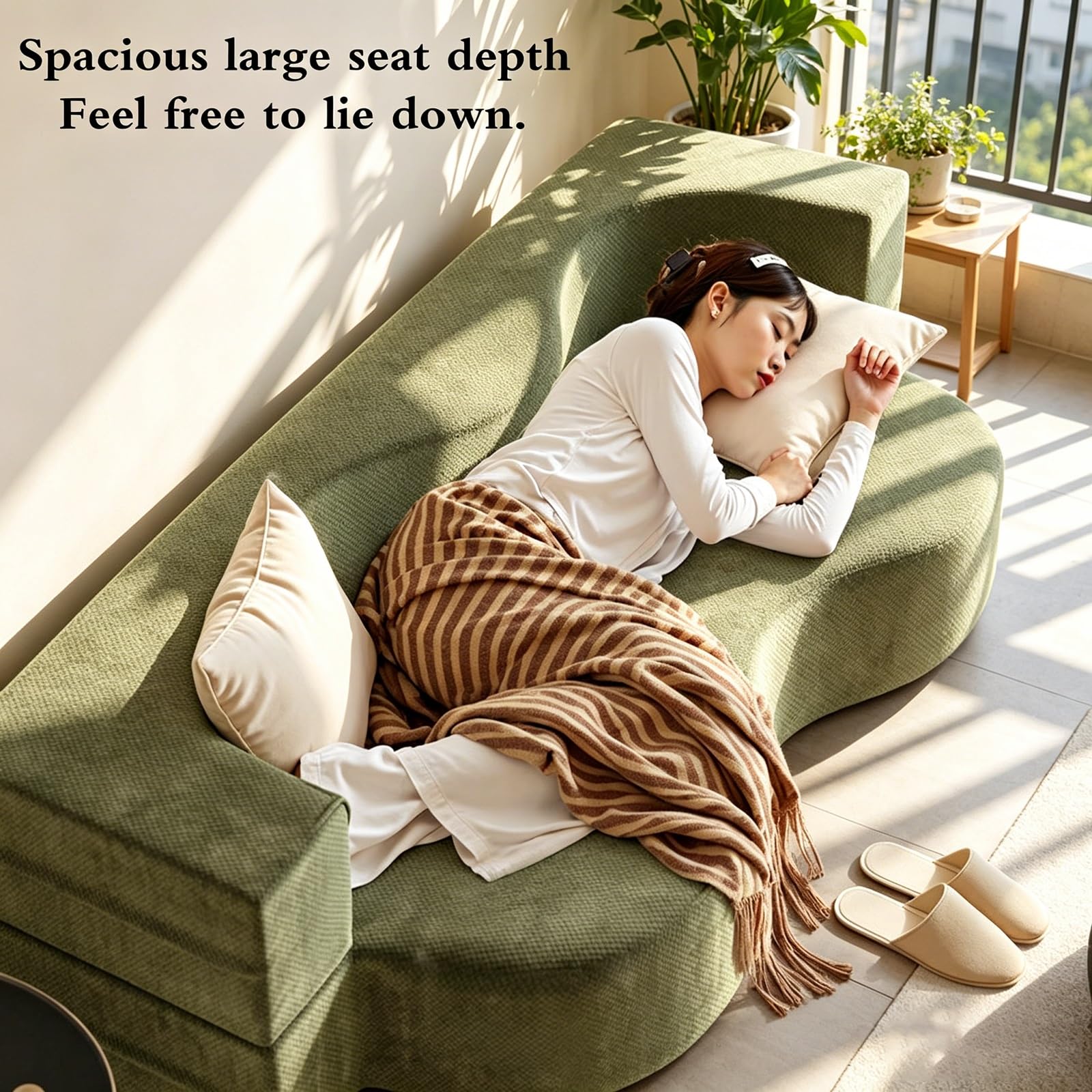 Divano Letto In Tessuto Compresso, Divano Letto Pieghevole 2 In 1 Per Soggiorno, Camera Da Letto, Ufficio, Doppi Posti, Comodo Divano Salvaspazio(Brown,150cm*100cm)