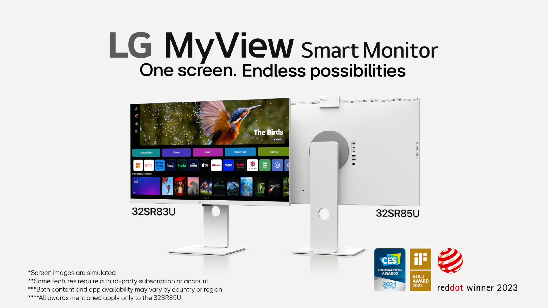 LG MyView 4K Smart Monitor 32SR83U, 32 Inch, 4K UHD IPS