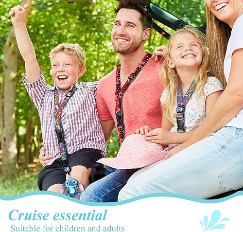 Miniatura 6 de Akkya Cordón de crucero para tarjetas de barco con carrete retráctil, tarjeta de identificación impermeable, paquete de 2 lindos lazos de ratón de