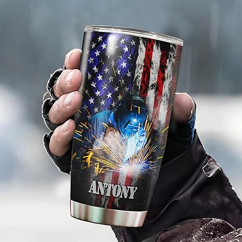 Vista 65 de WAZONE Vaso personalizado de acero inoxidable para oficial de policía, 20 onzas, 30 onzas, taza con aislamiento con nombre personalizado, taza