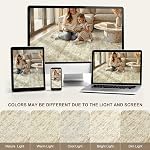 cotiled Area Rug 8x10 Living Room, Washable Abstract Distressed Non Slip | Stain Resistant, Pet Friendly, Large Neutral Soft Indoor Carpet For Bedroom, Nursery, Office Beige/Brown
