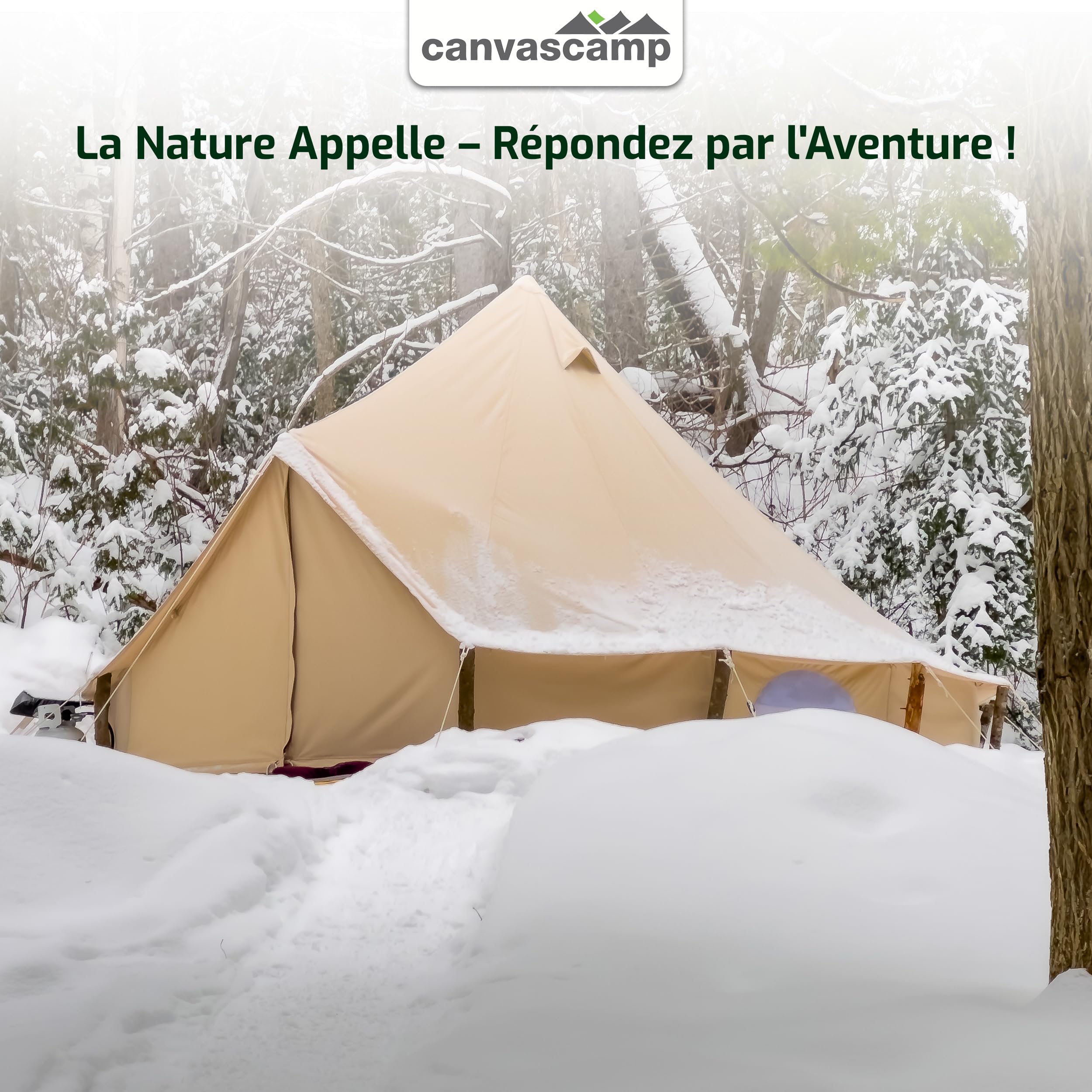 SIBLEY 450 ProTech Glamping Tente de camping en toile étanche pour 6 personnes Parois latérales amovibles Mur anti-moustiques intégré Tente de luxe pour festivals et aventures en plein air