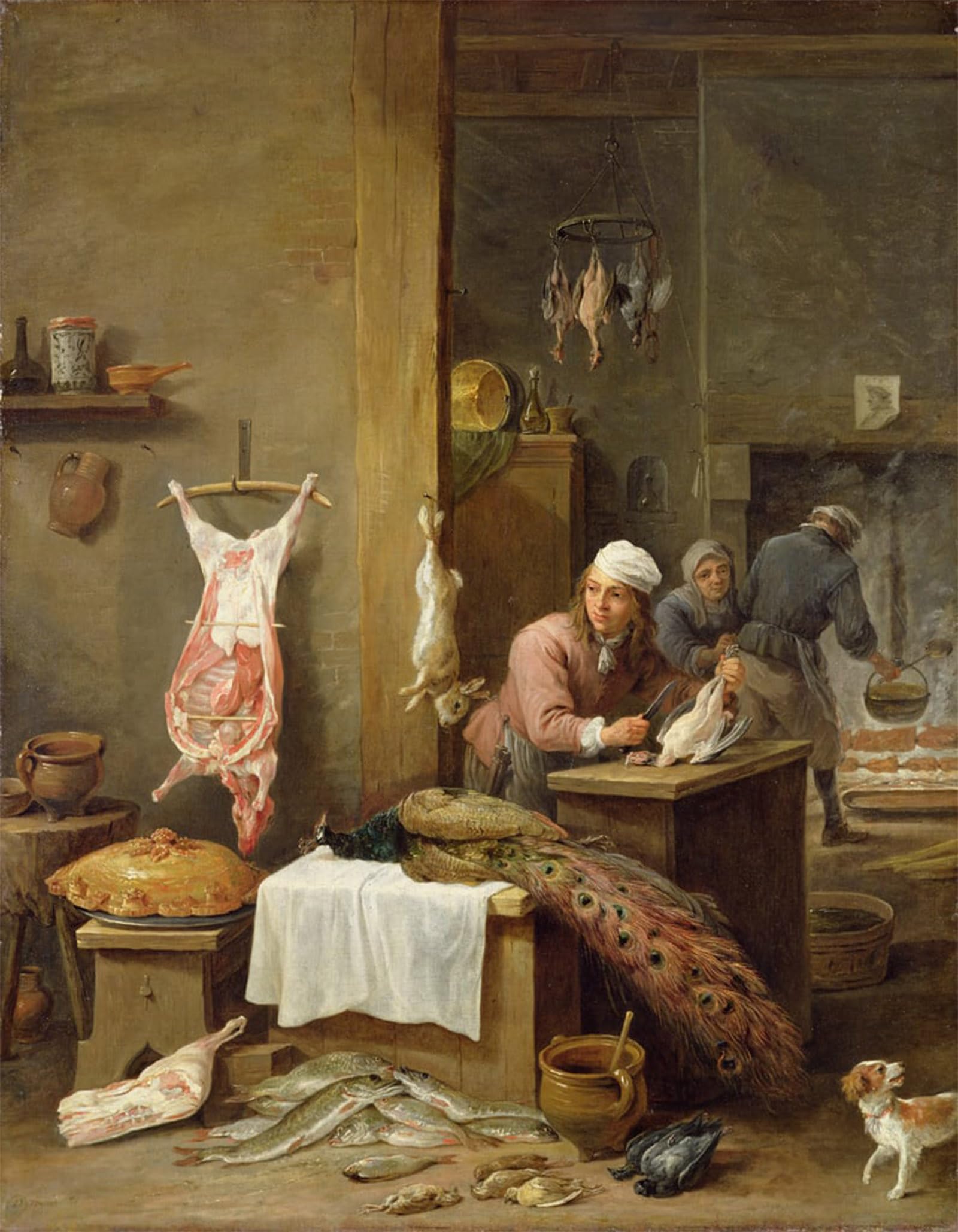 SERENDIPITP Vintage Wall Art Canvas Nordic Poster Canvas Print Picture in the Kitchen by David Teniers the Younger Wall Art Poster for Home Decor 60x90cm