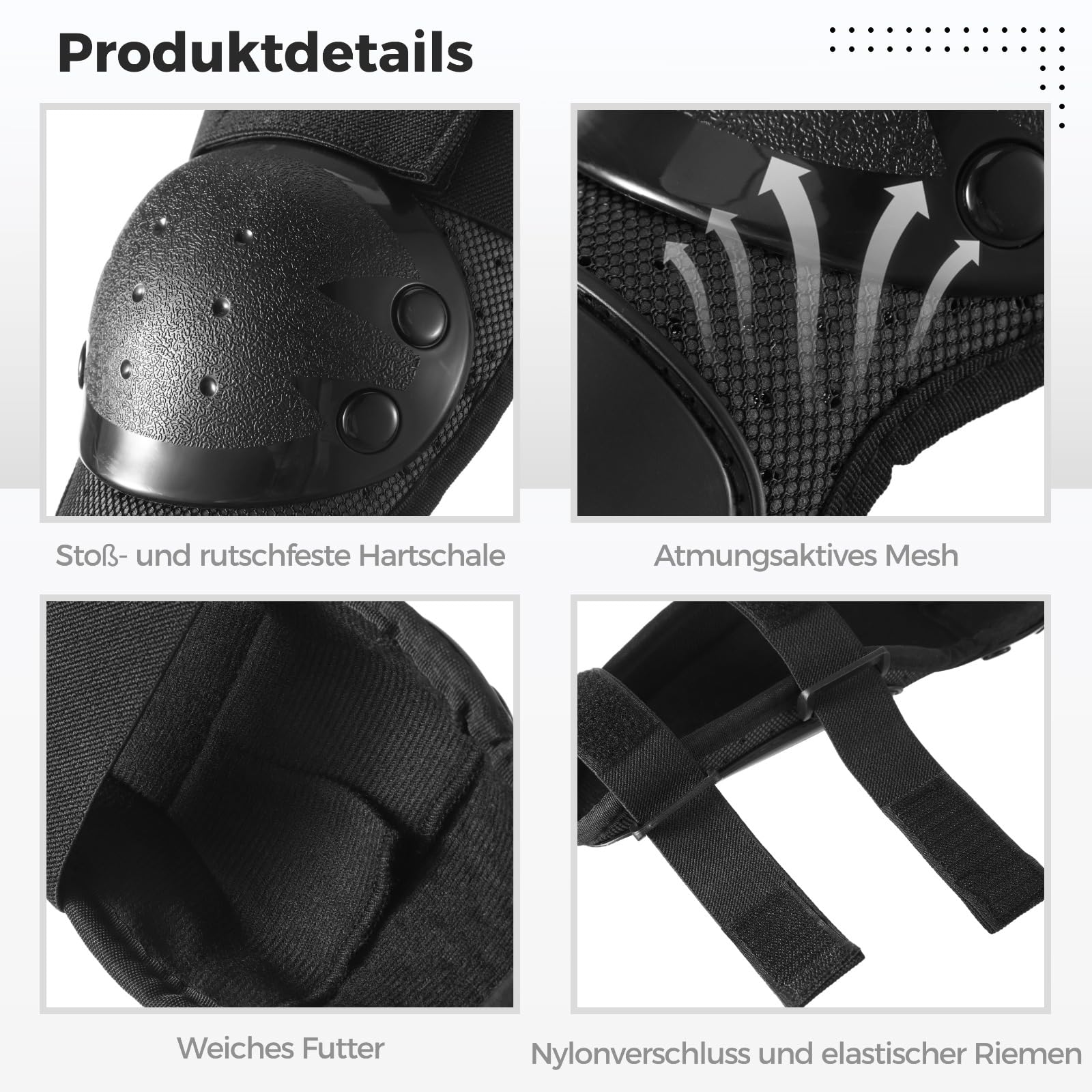 yeesport Ginocchiera e gomitiere per bambini per moto e motocross, ginocchiere e gomitiere per bambini, traspiranti, per mountain bike, pattinaggio, scooter Dirt bike
