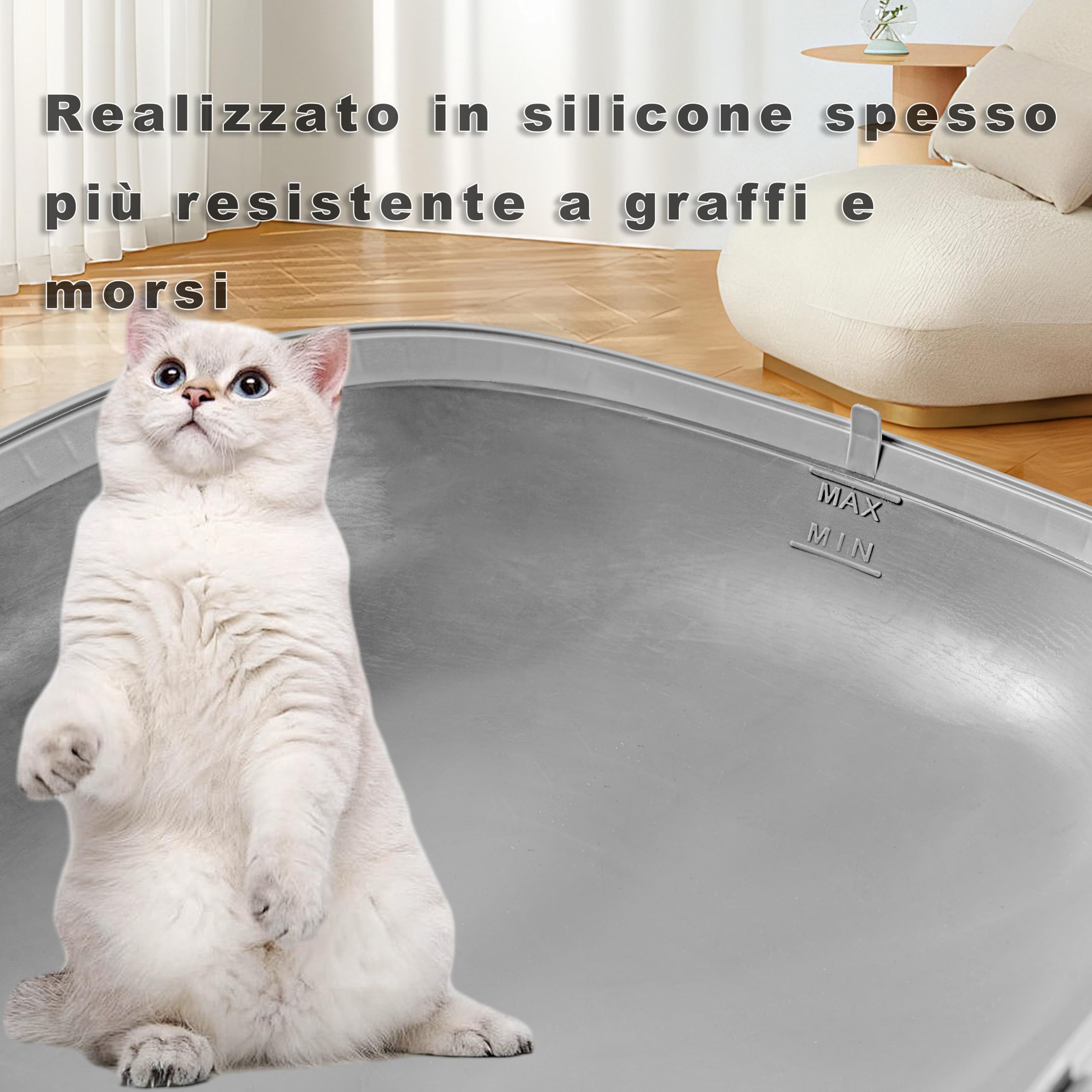 Silicone Tappetino Lettiera Gatto, Tappetino Igienico per Gatti Impermeabile Antiscivolo, Può Essere Utilizzato Come Sostituto del Pavimento in Silicone Autopulente per Lettiere per Gatti