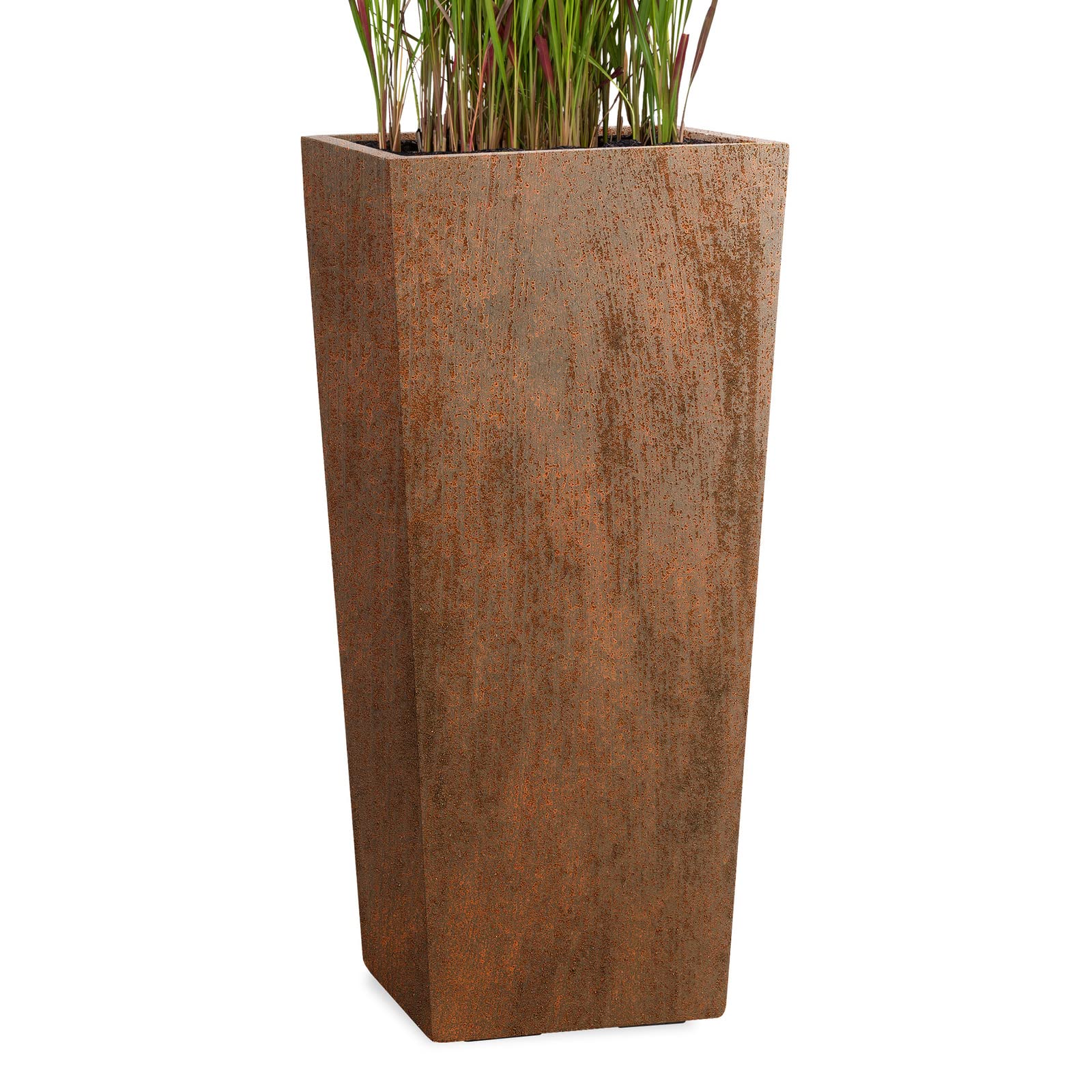 Pflanzwerk® Donica na rośliny, wazon podłogowy, włókno szklane, Conic RST 60 x 28 x 28 cm, odporna na mróz, niemiecka jakość premium, impregnacja z efektem lotosu