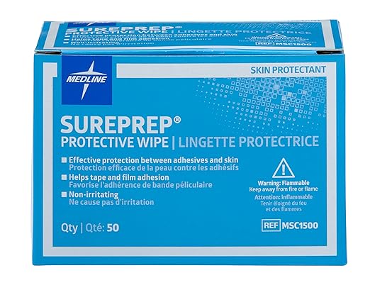 Medline SurePrep Skin Protective Barrier, Wipe - Premium Quality Medical Supplies for Skin Care and Protection, Pack of 50