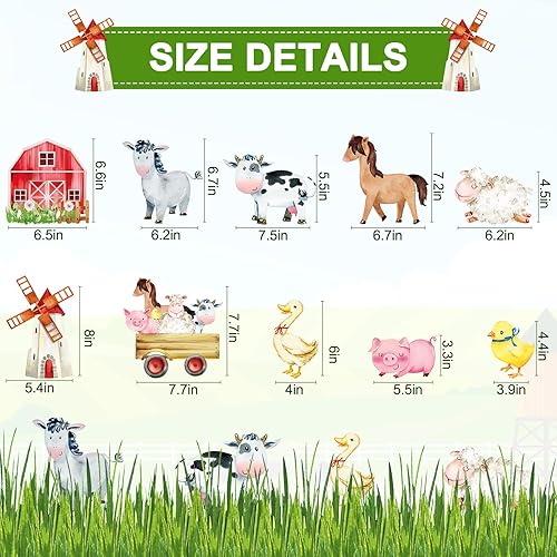 Miniatura 2 de 30 piezas de centro de mesa de fiesta de granja para mesas, centro de mesa de animales de granja, palos de fiesta de cumpleaños con temática de