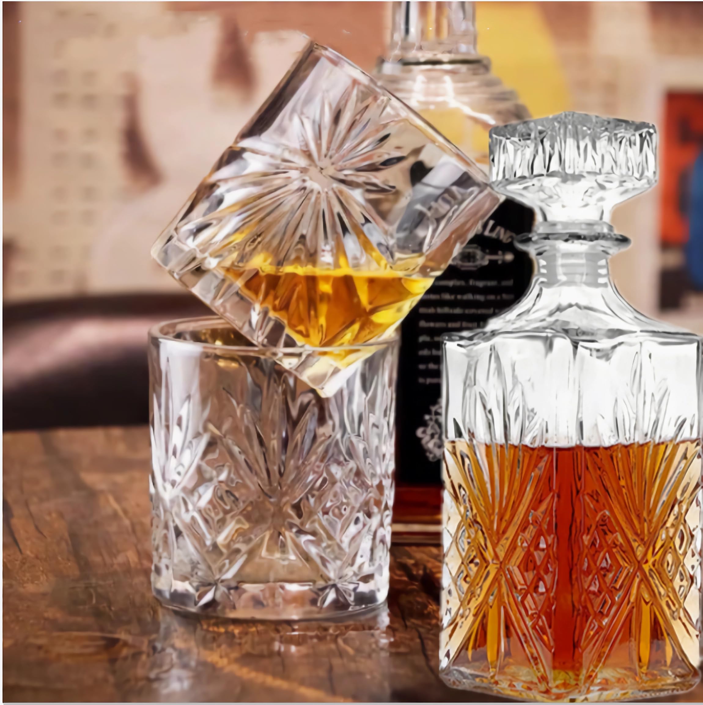 Glass Decanter Set - Comes With The Glass Bottle For Your Liquor Of Choice And 12 Small Glasses! Never Been Used And Wrapped Protectively. A Gorgeous Set That Would Grace Any Bar - View #8