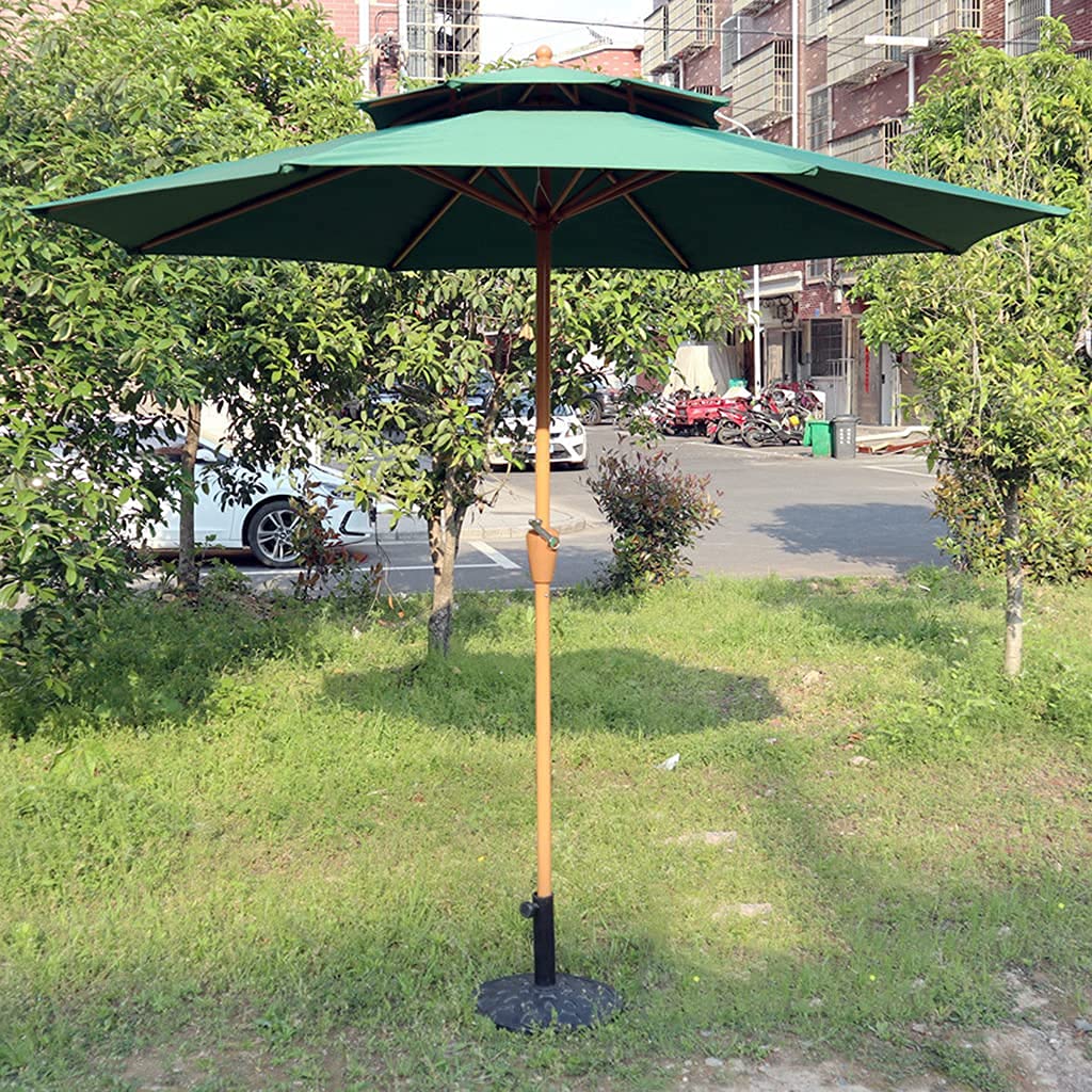 Ombrellone da esterno, 270 cm, color legno, da giardino, facile da montare, per spiaggia, piscina, patio, giardino