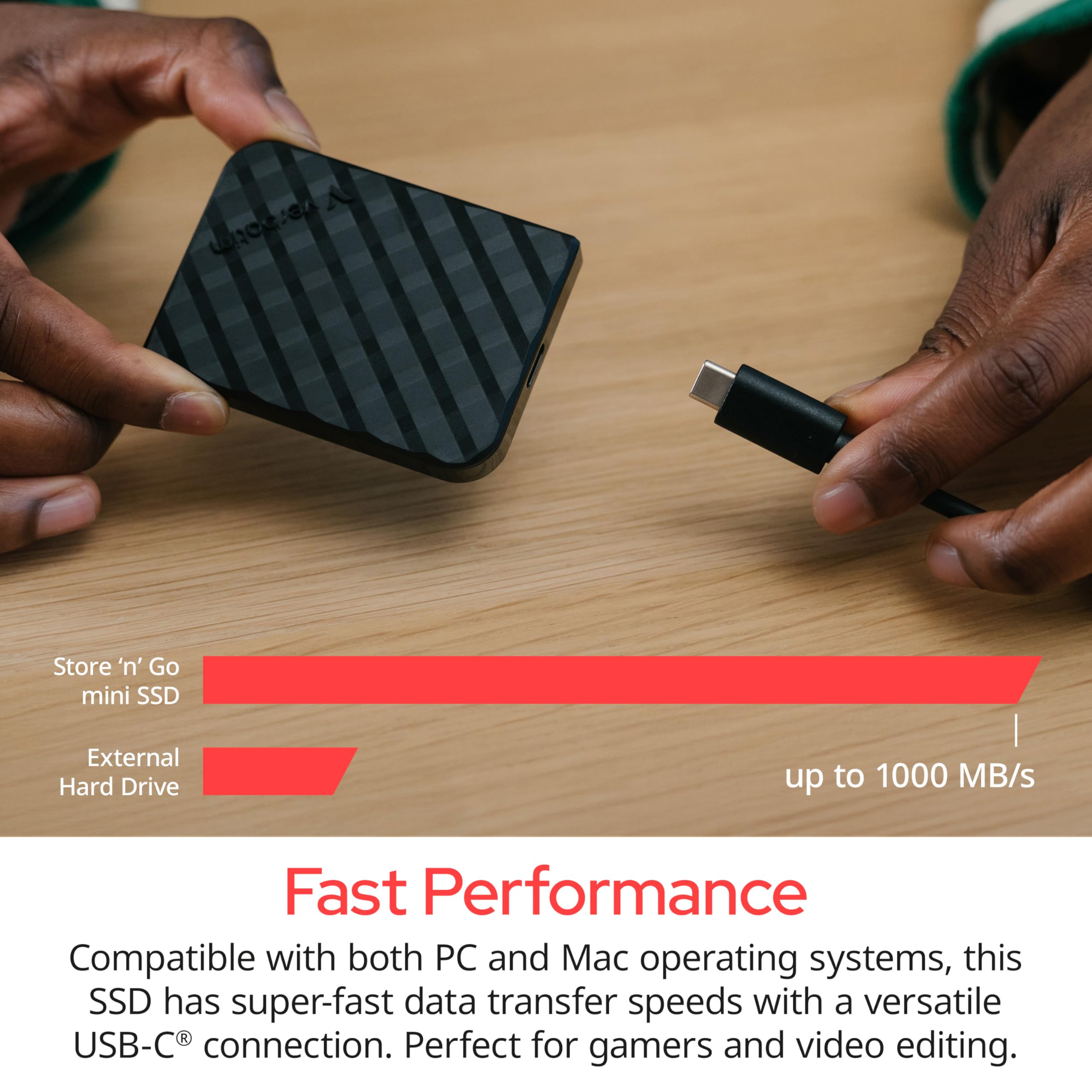 Verbatim Ssd 2tb Usb 3.2 TyP-C Mini Diamond Schwarz (32026)